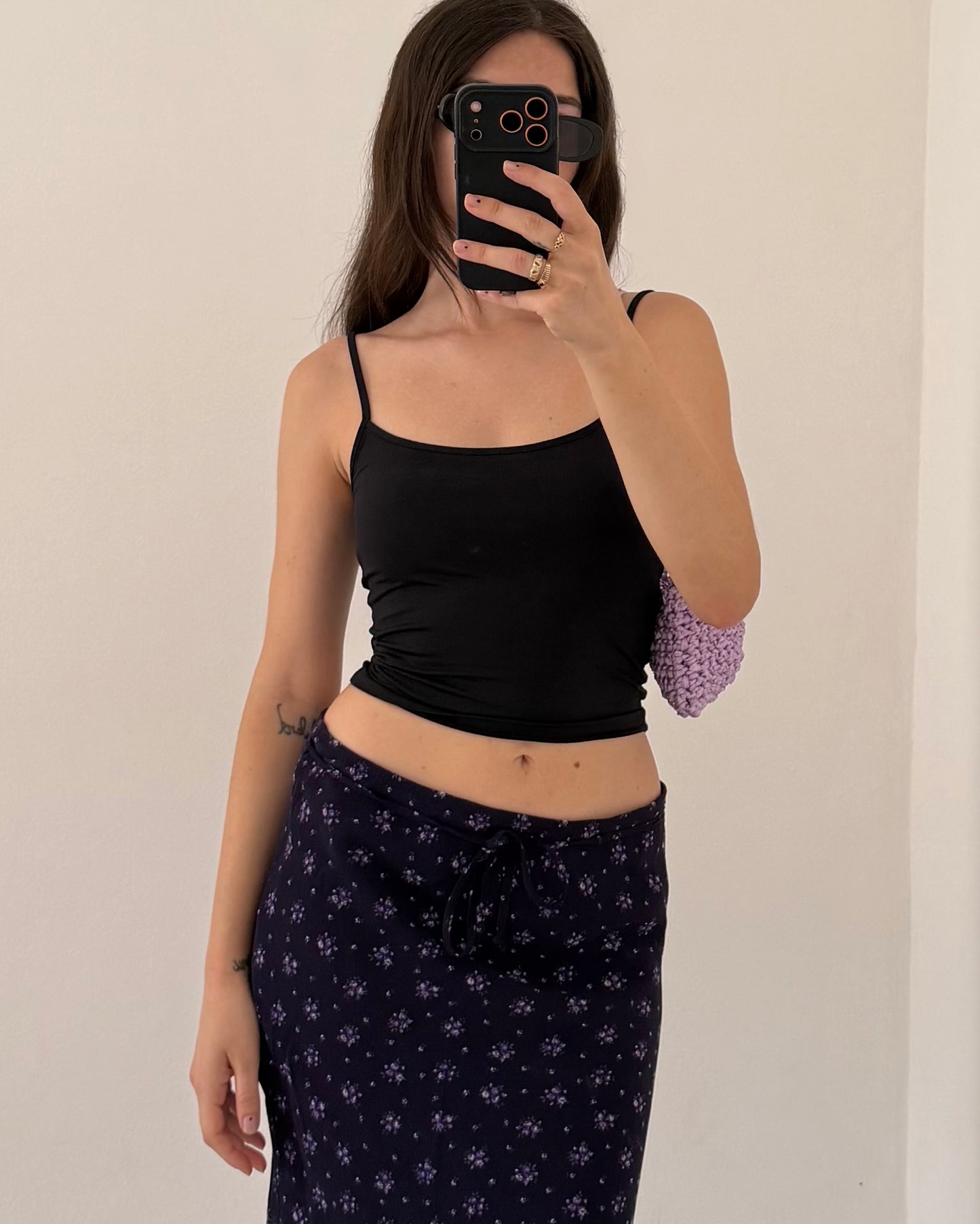 00s ditsy floral longuette skirt
