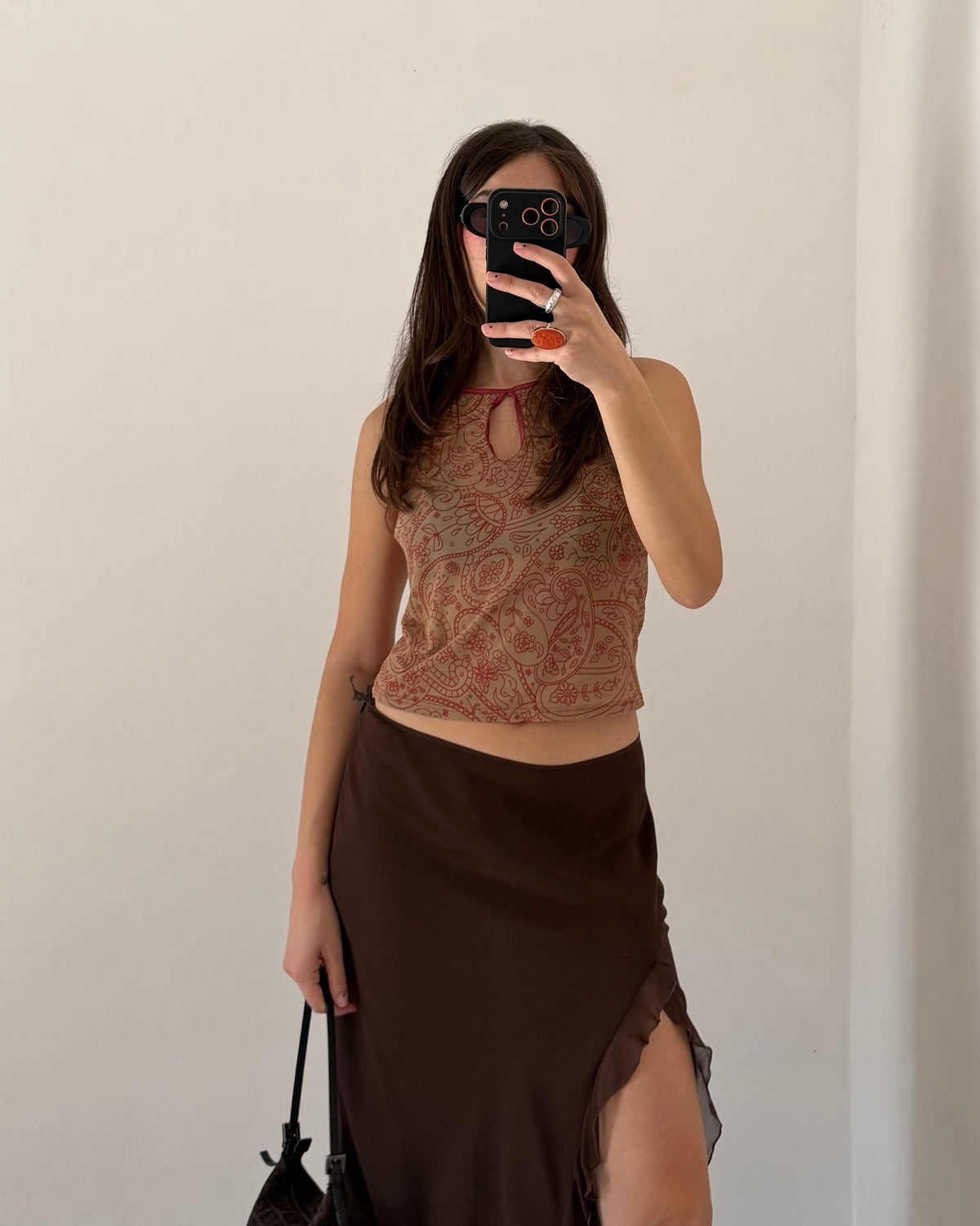 00s sheer printed top