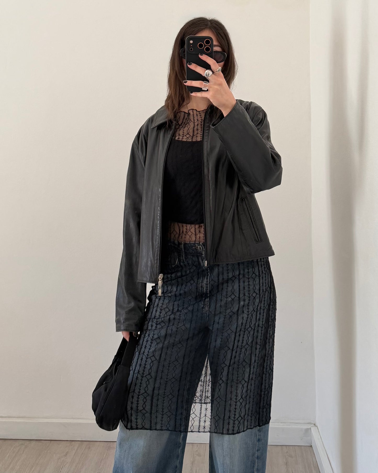 Black sheer midi dress