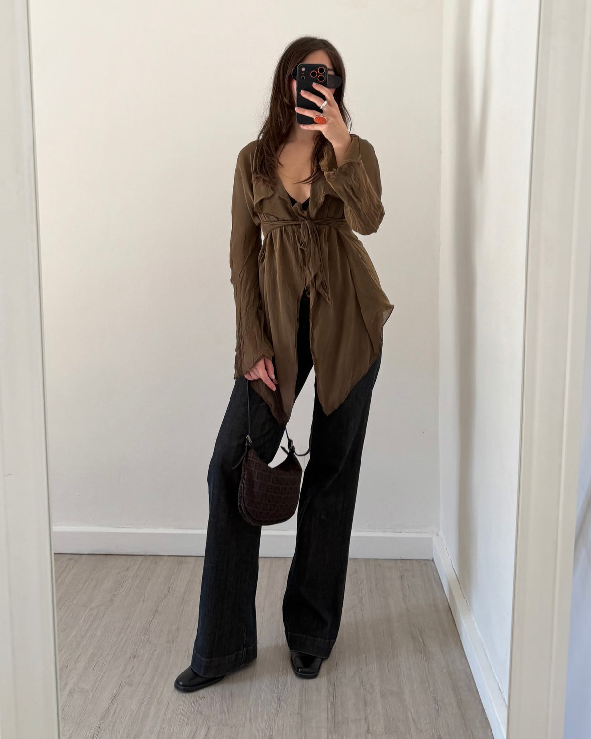 Silk asymmetric blouse