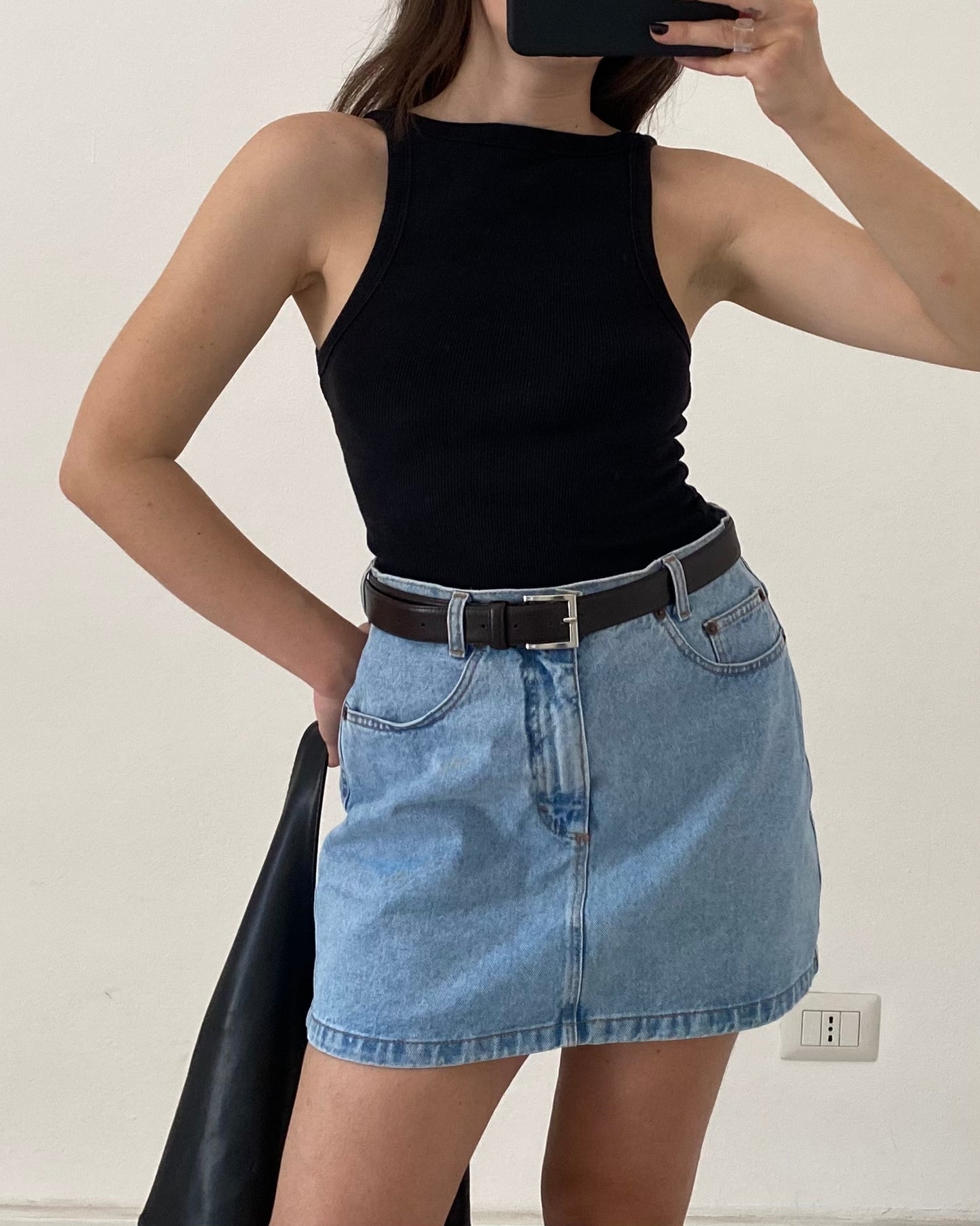 90s denim mini skirt