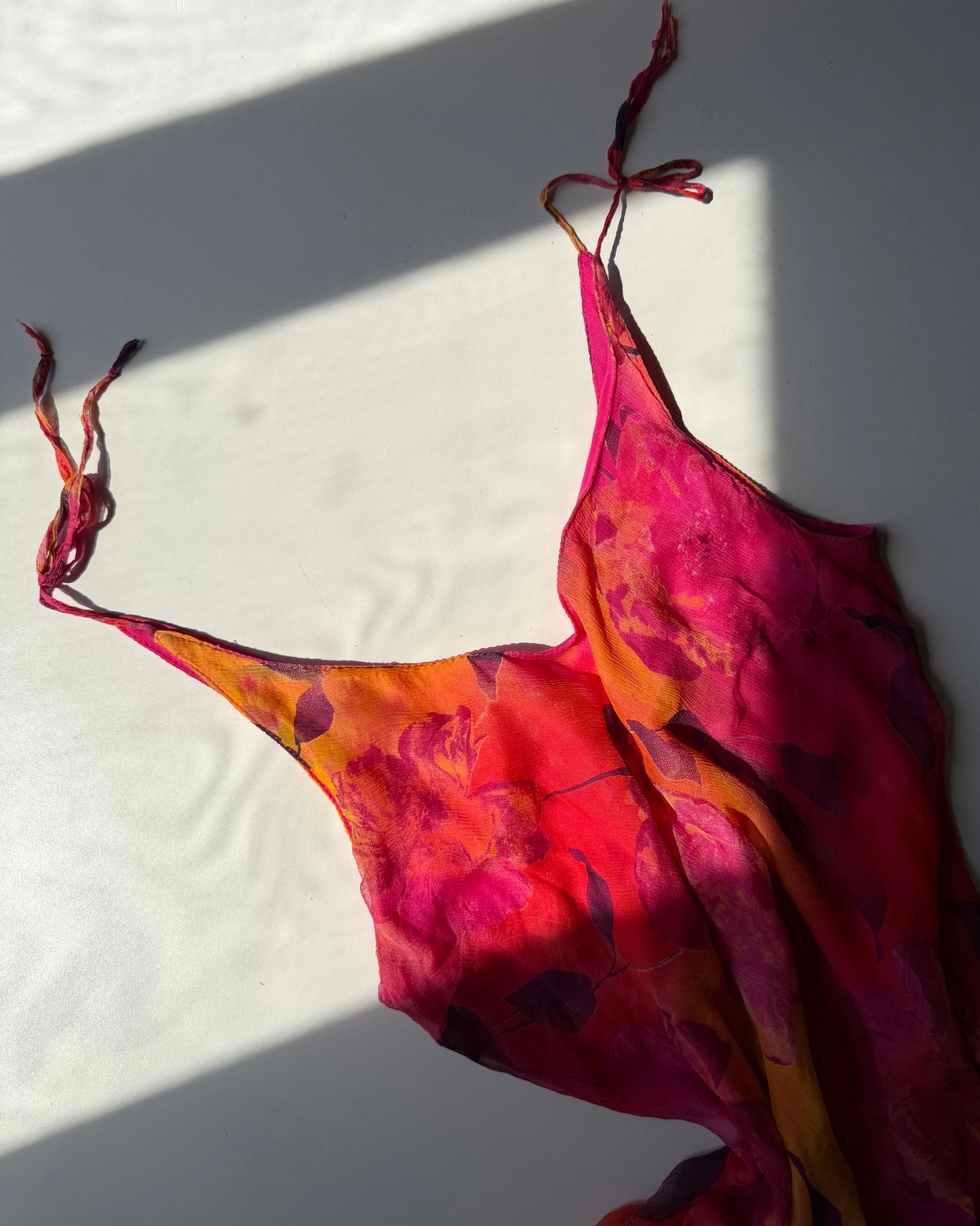 Pure silk asymetric dress
