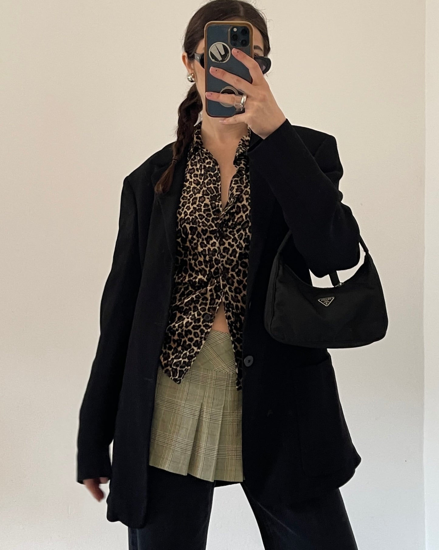 Velvet leopard print shirt