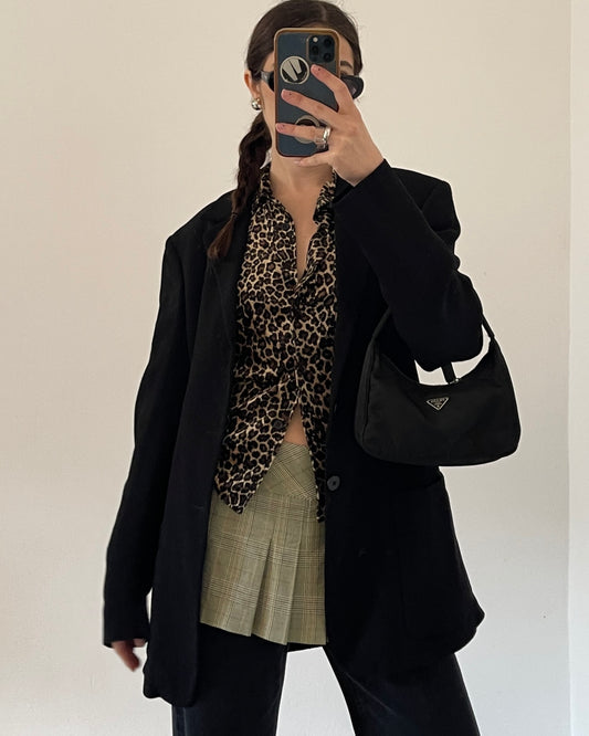 Velvet leopard print shirt