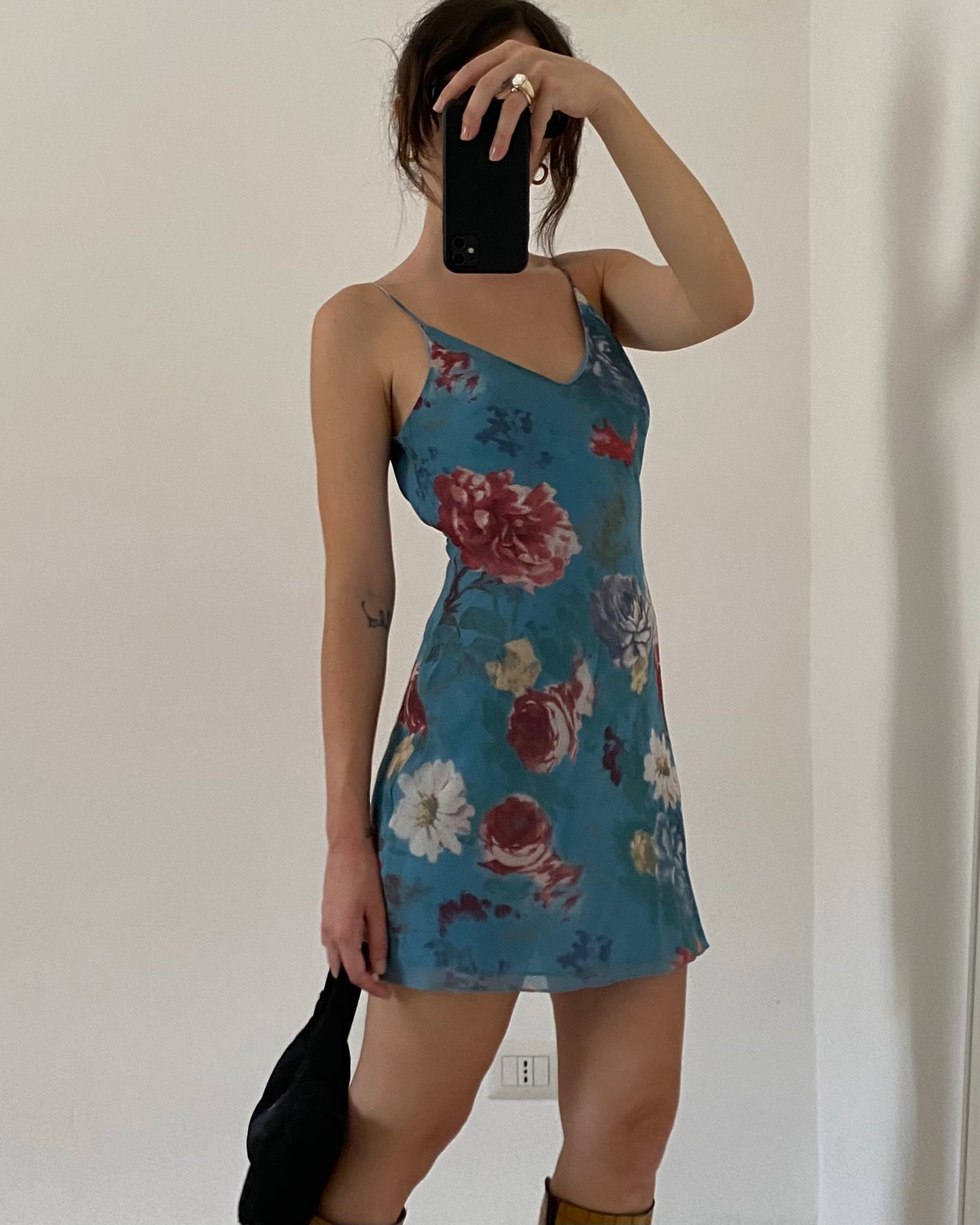 00s floral mini dress