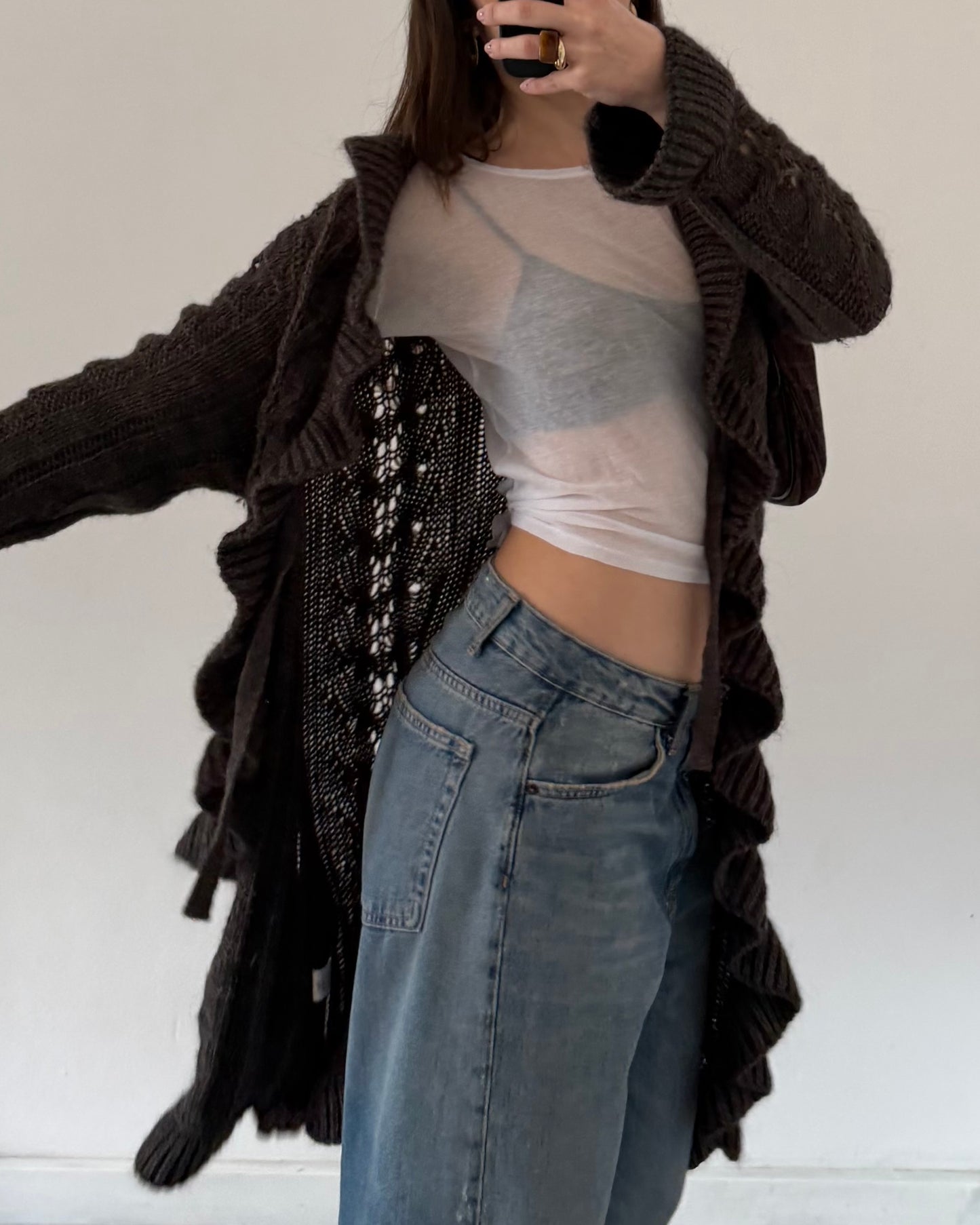 Wool maxi cardigan