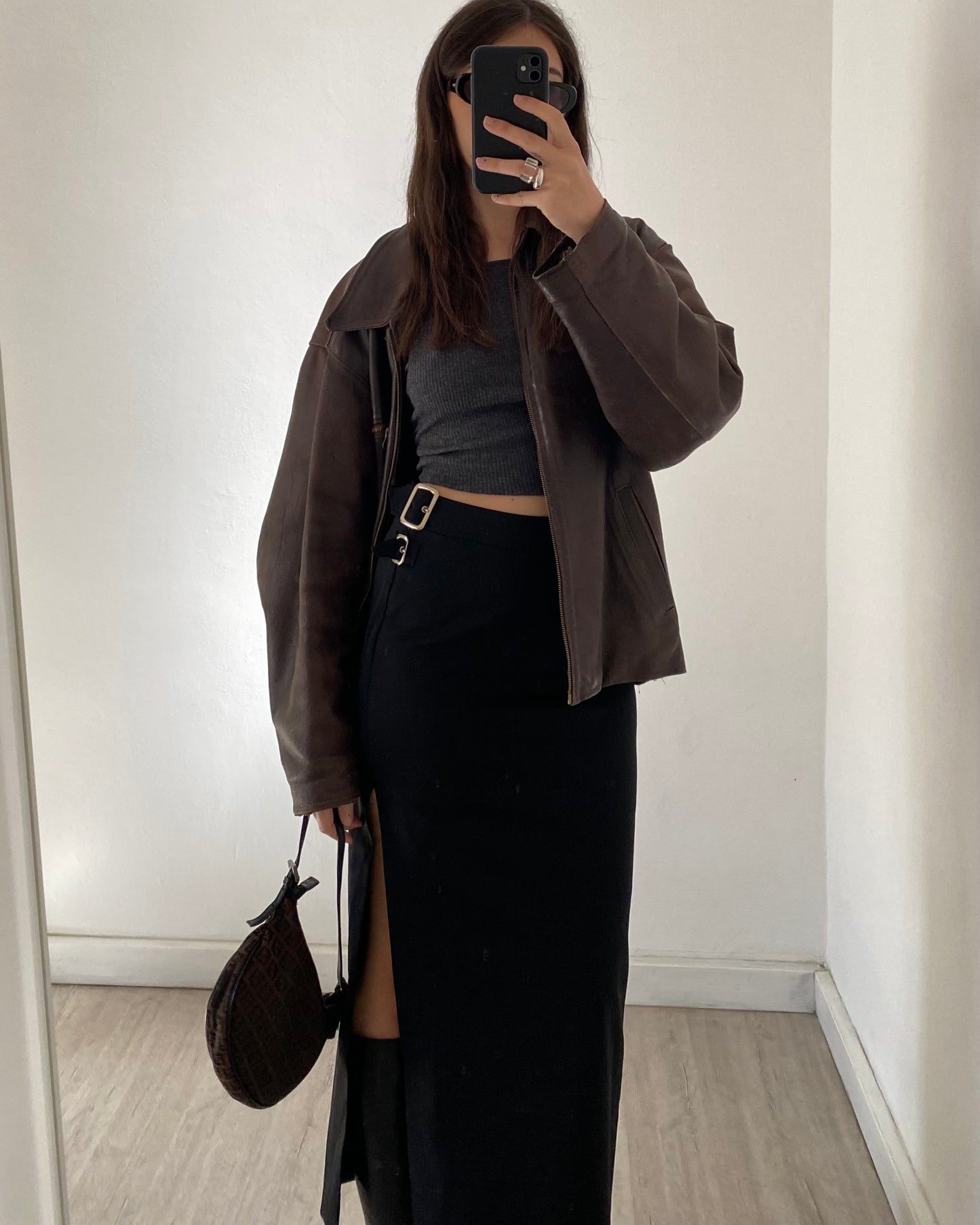 00s black maxi skirt