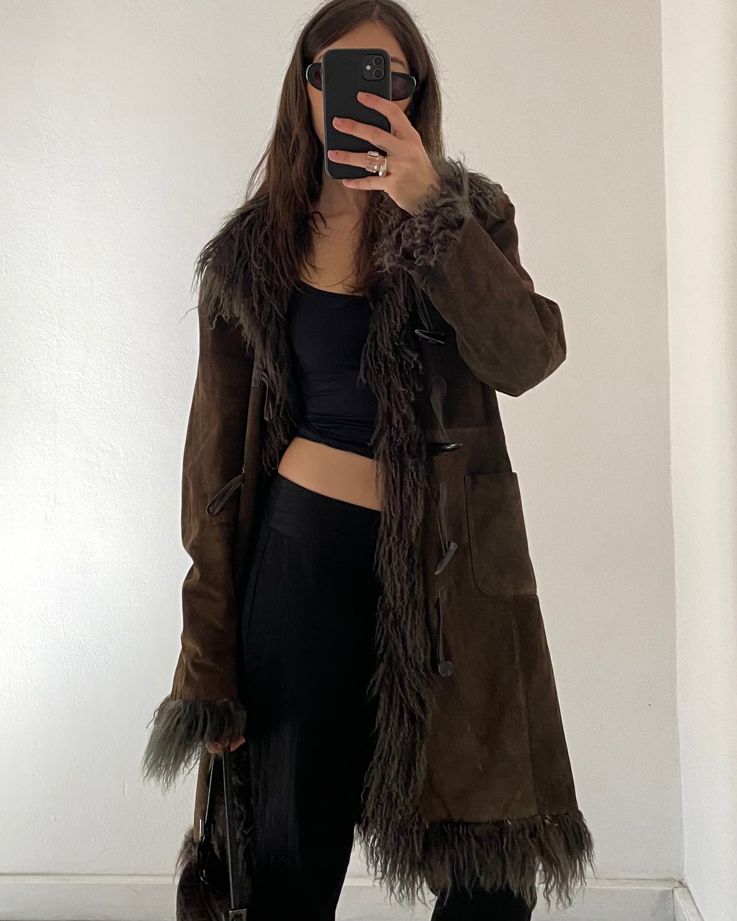 Black striped trousers