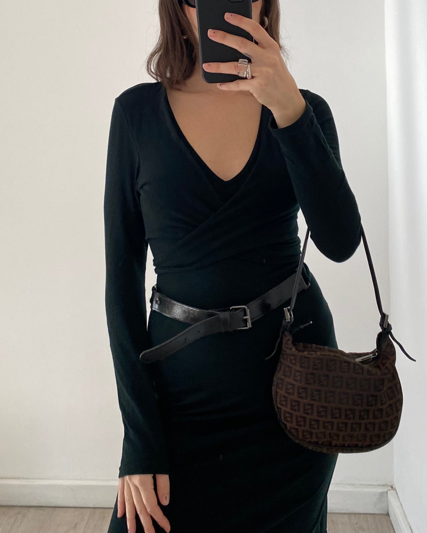 00s belted midi dress
