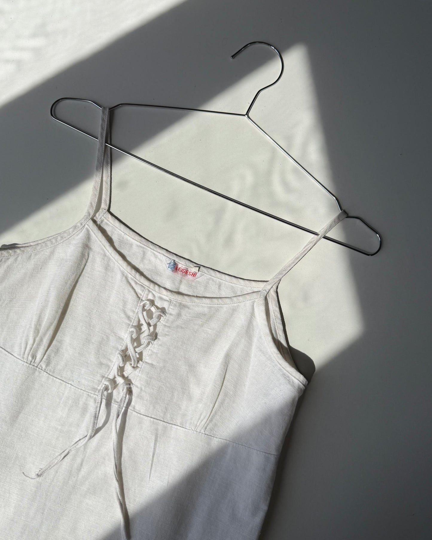 00s white linen dress