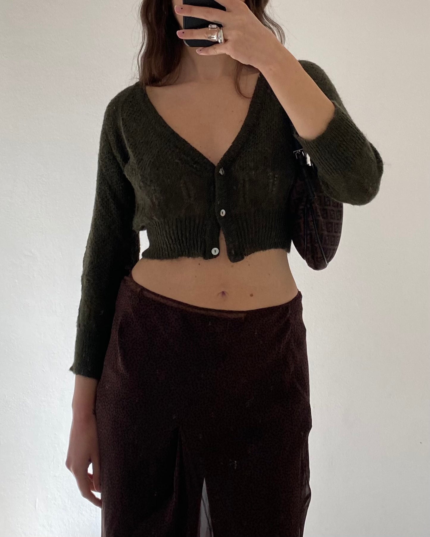 Mohair knitted crop top
