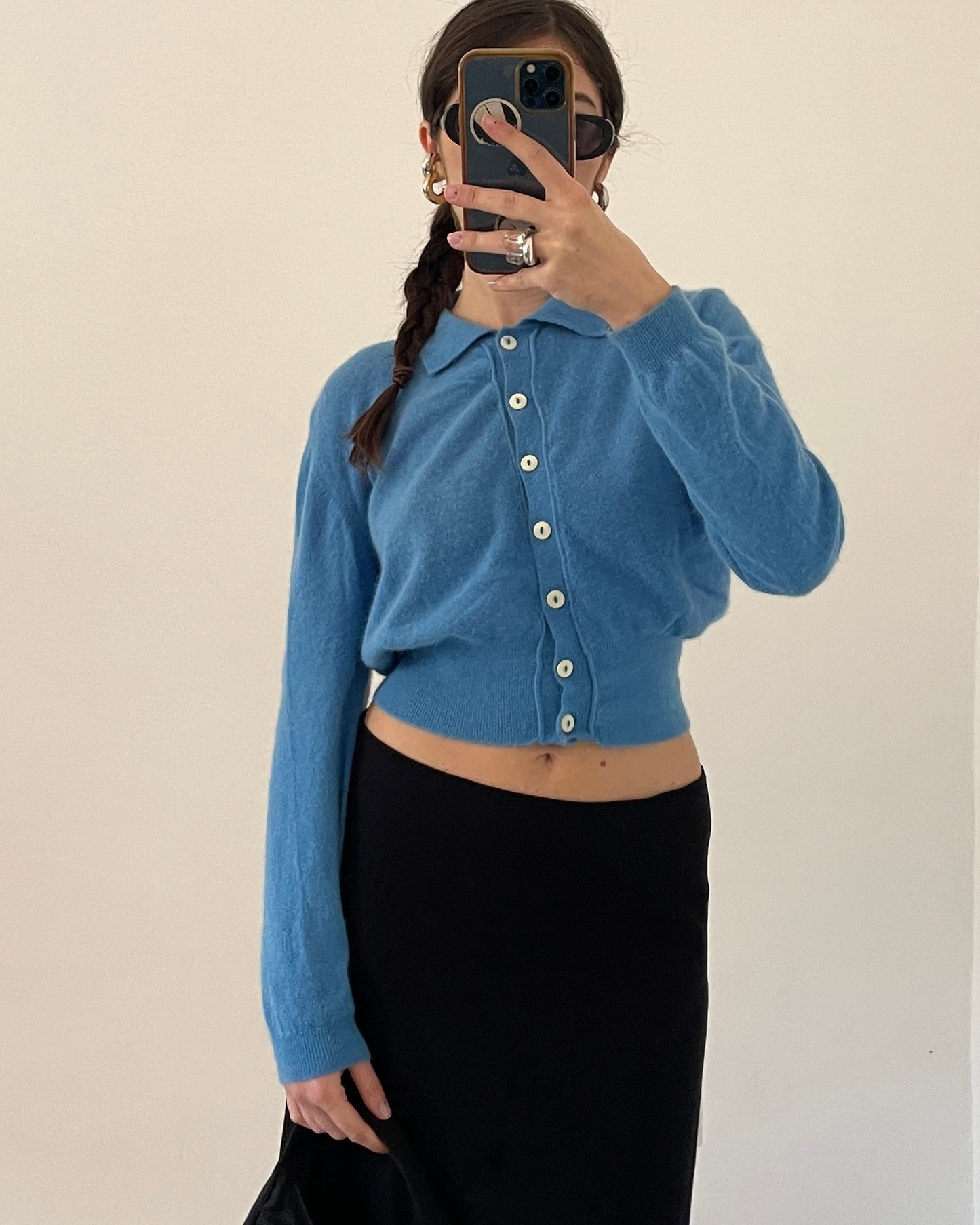 90s angora wool polo sweater