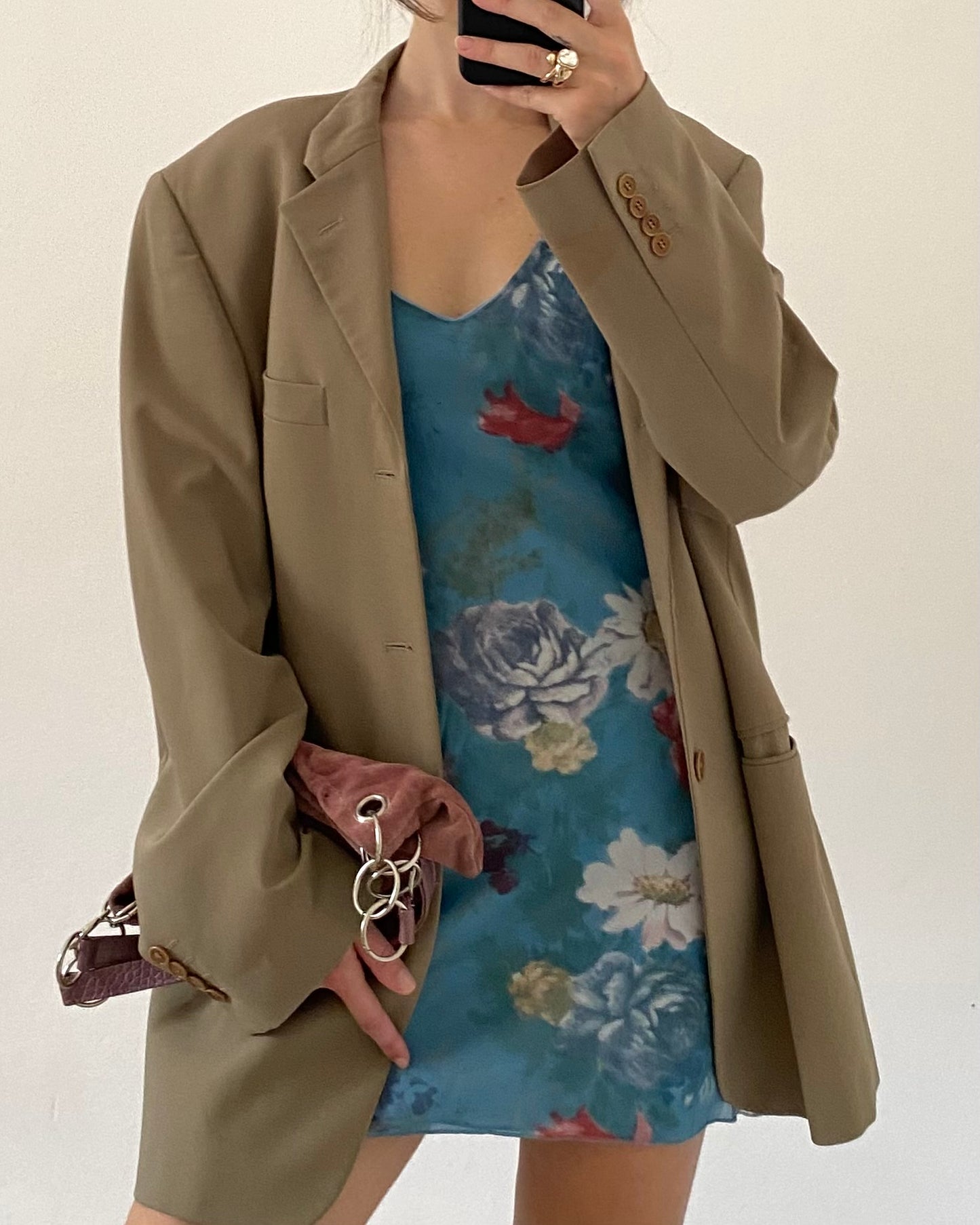 00s floral mini dress