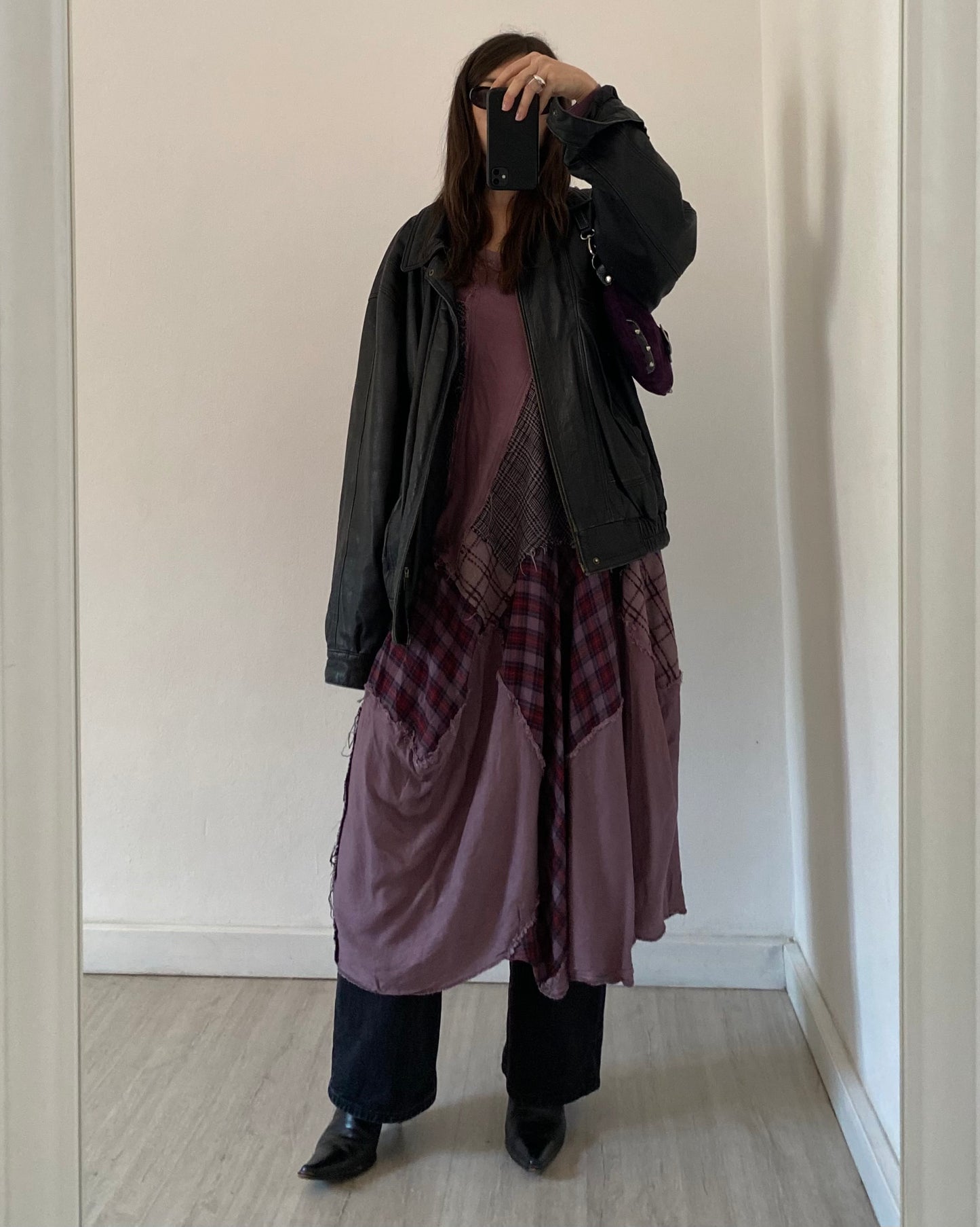 Patchwork asymmetric dress