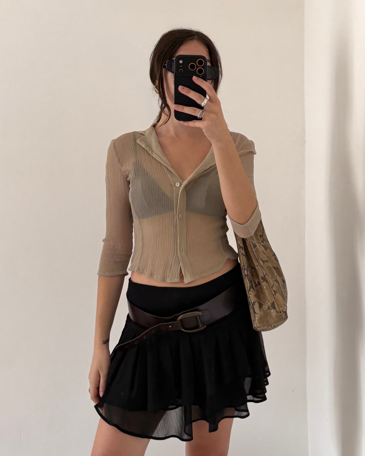 Chiffon mini skirt