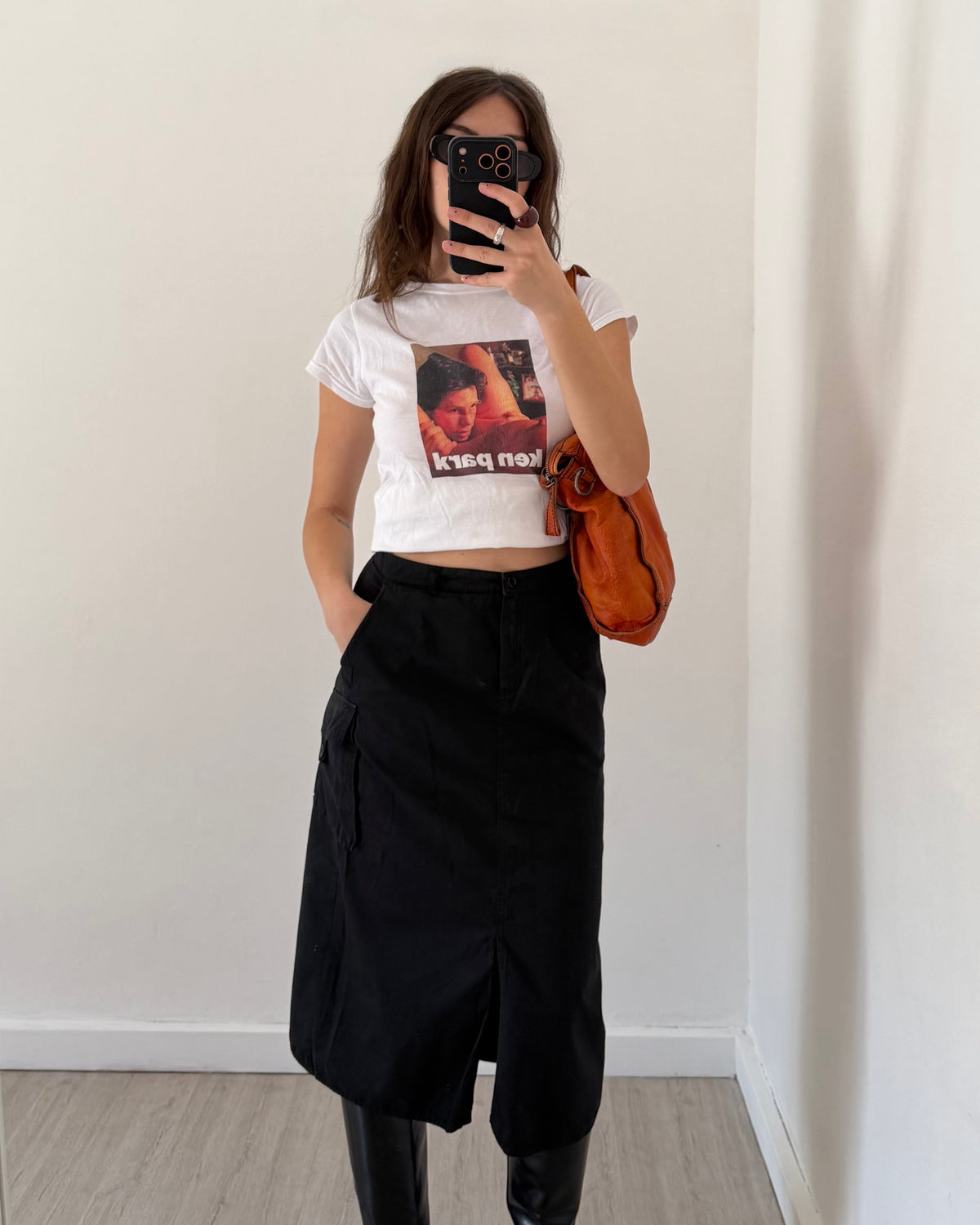 00s black cargo skirt
