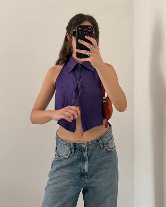 cut out linen top