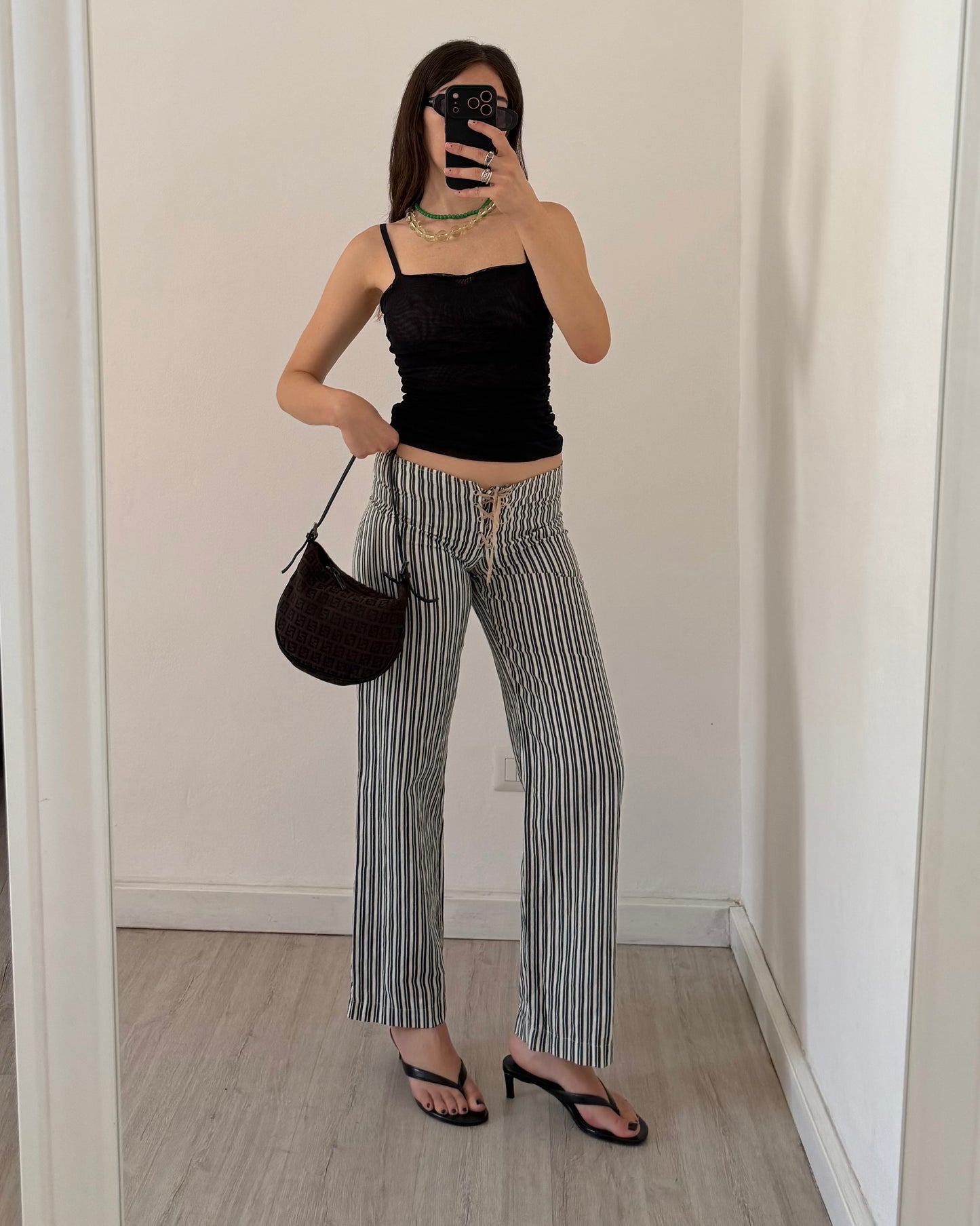 Linen striped trousers