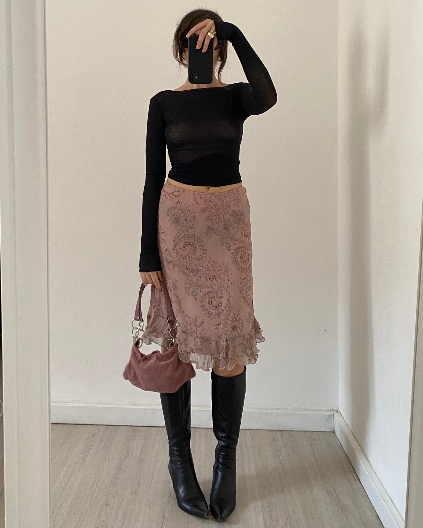 00s silk skirt