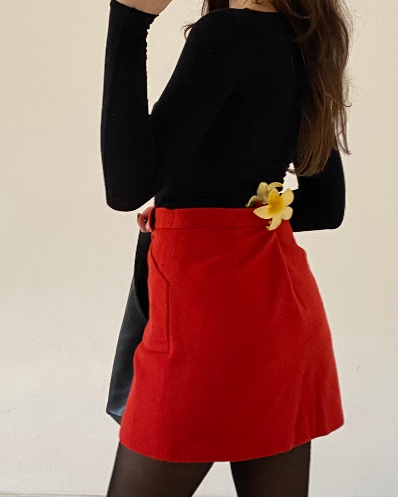 Red wool skirt