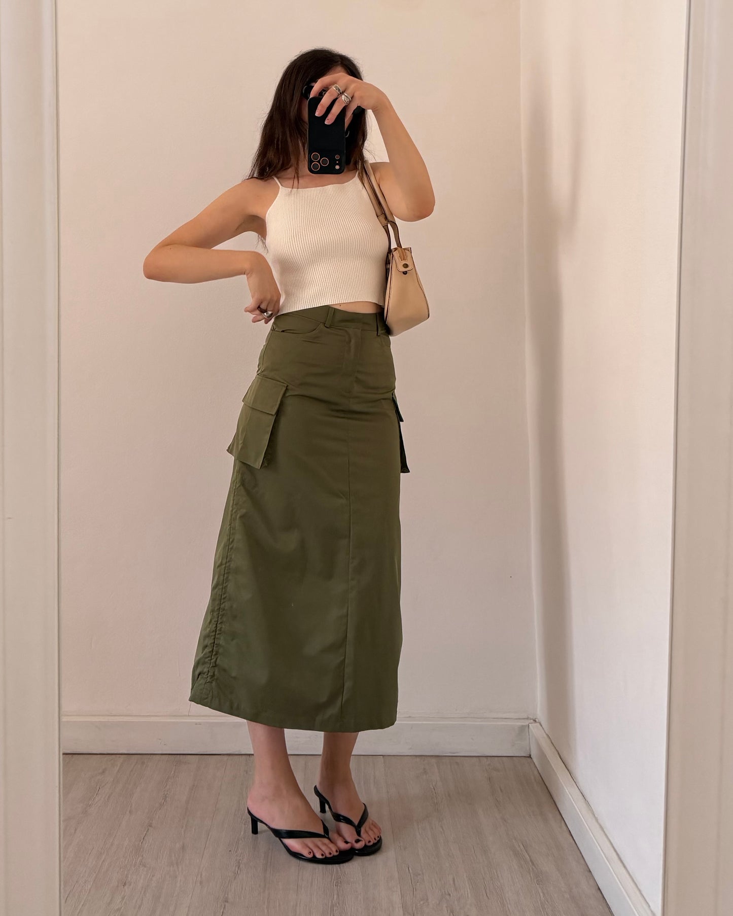 Cargo skirt with drawstrings