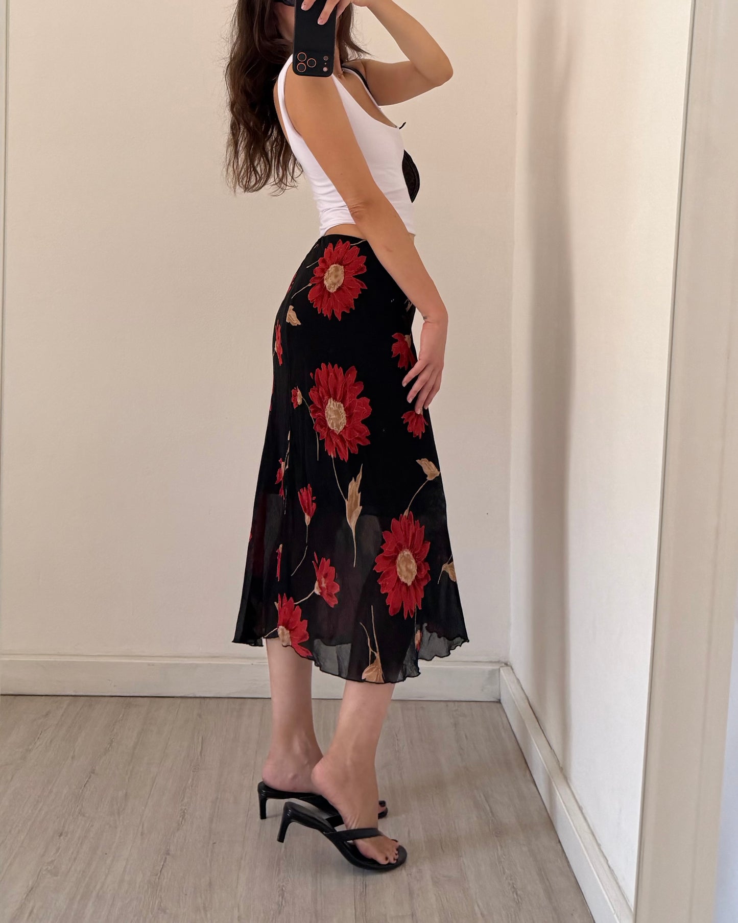00s floral midi skirt