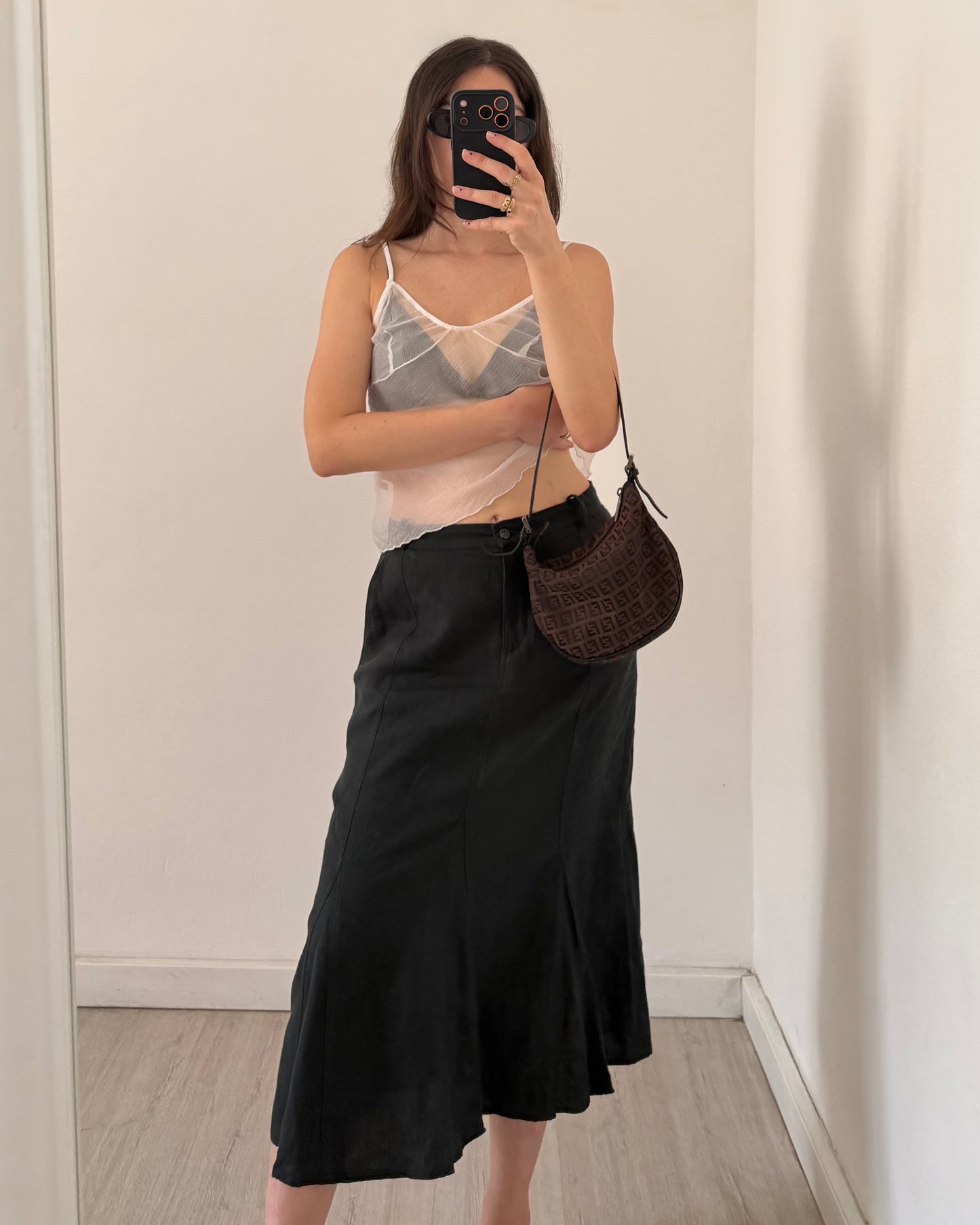 Max Mara linen midi skirt