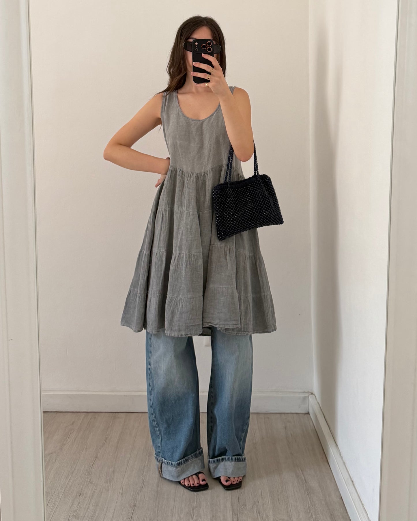 Linen cut out dress