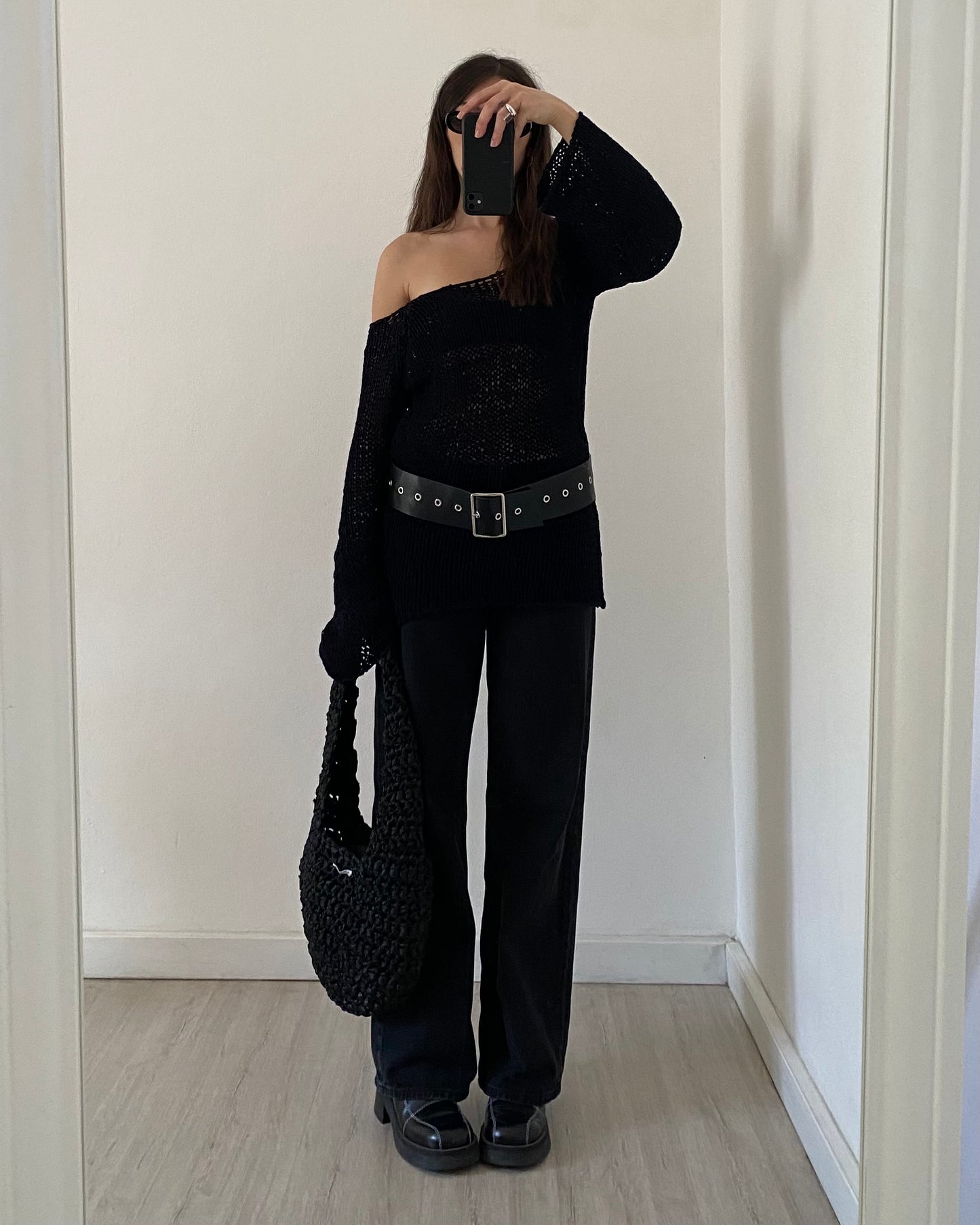 Openwork knitted top