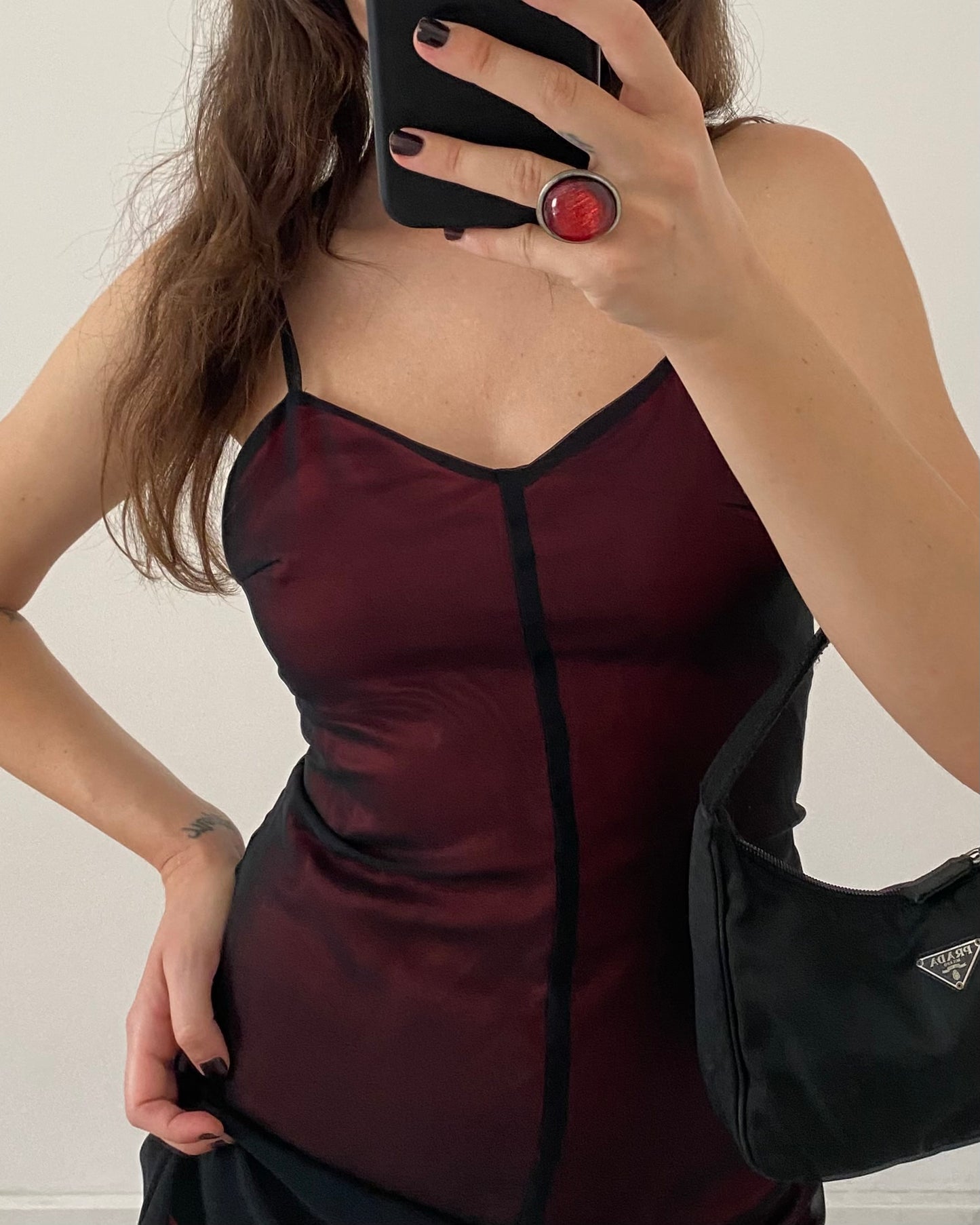 00s double layered mini dress