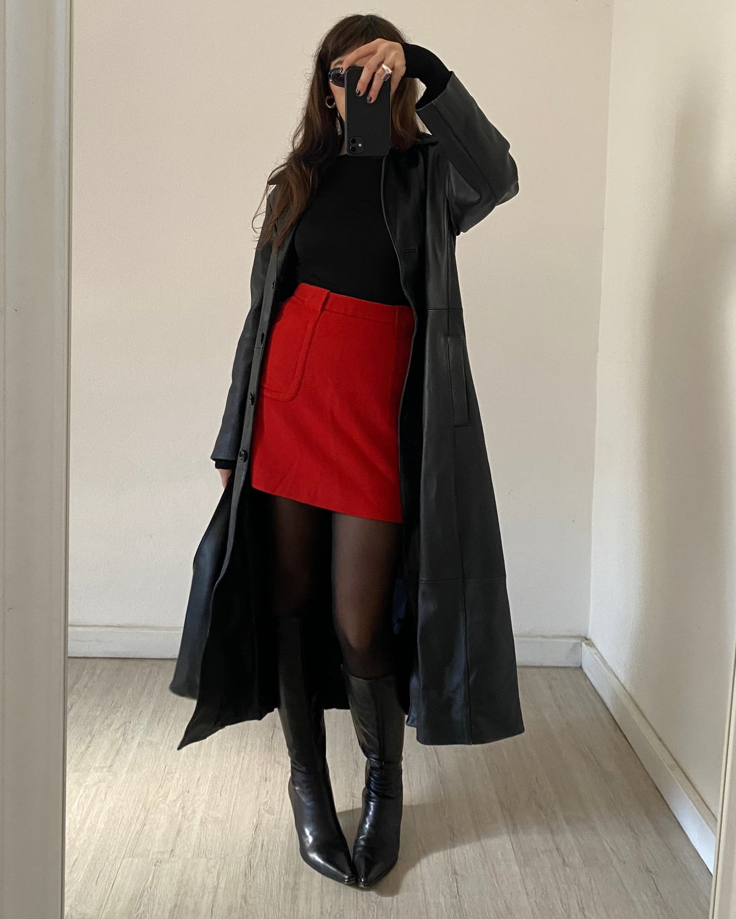 Red wool skirt