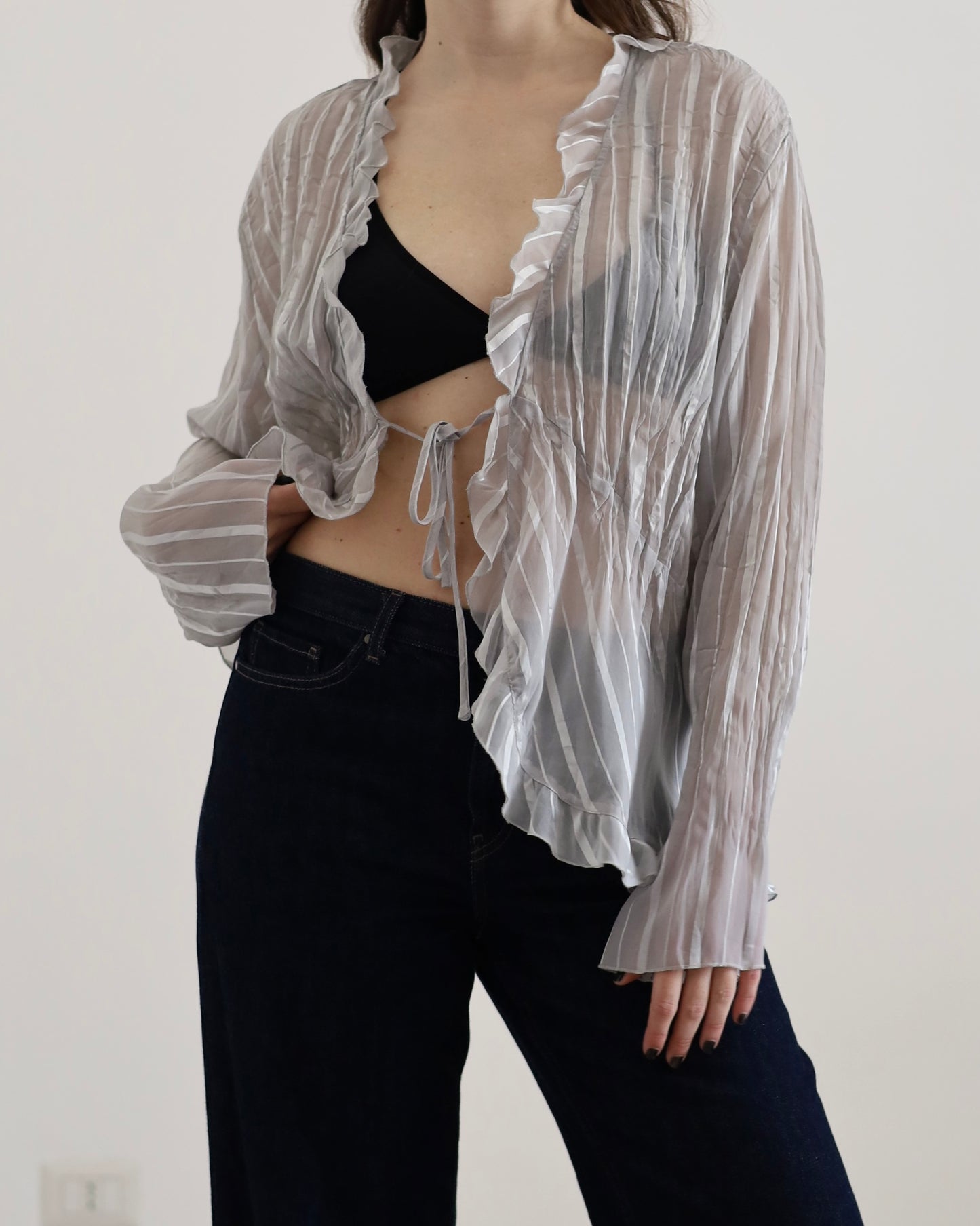 Crinkle blouse top