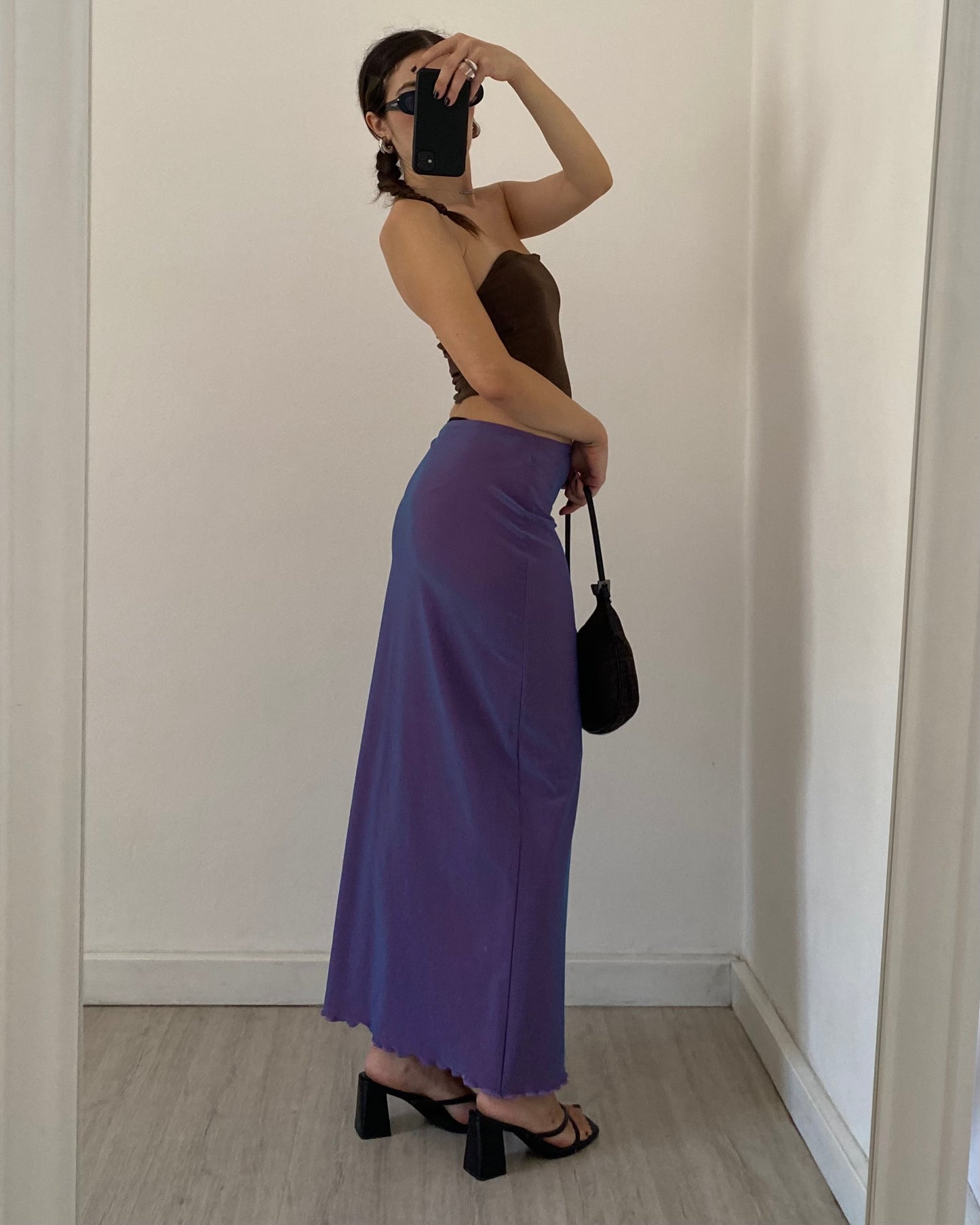 00s iridescent maxi skirt