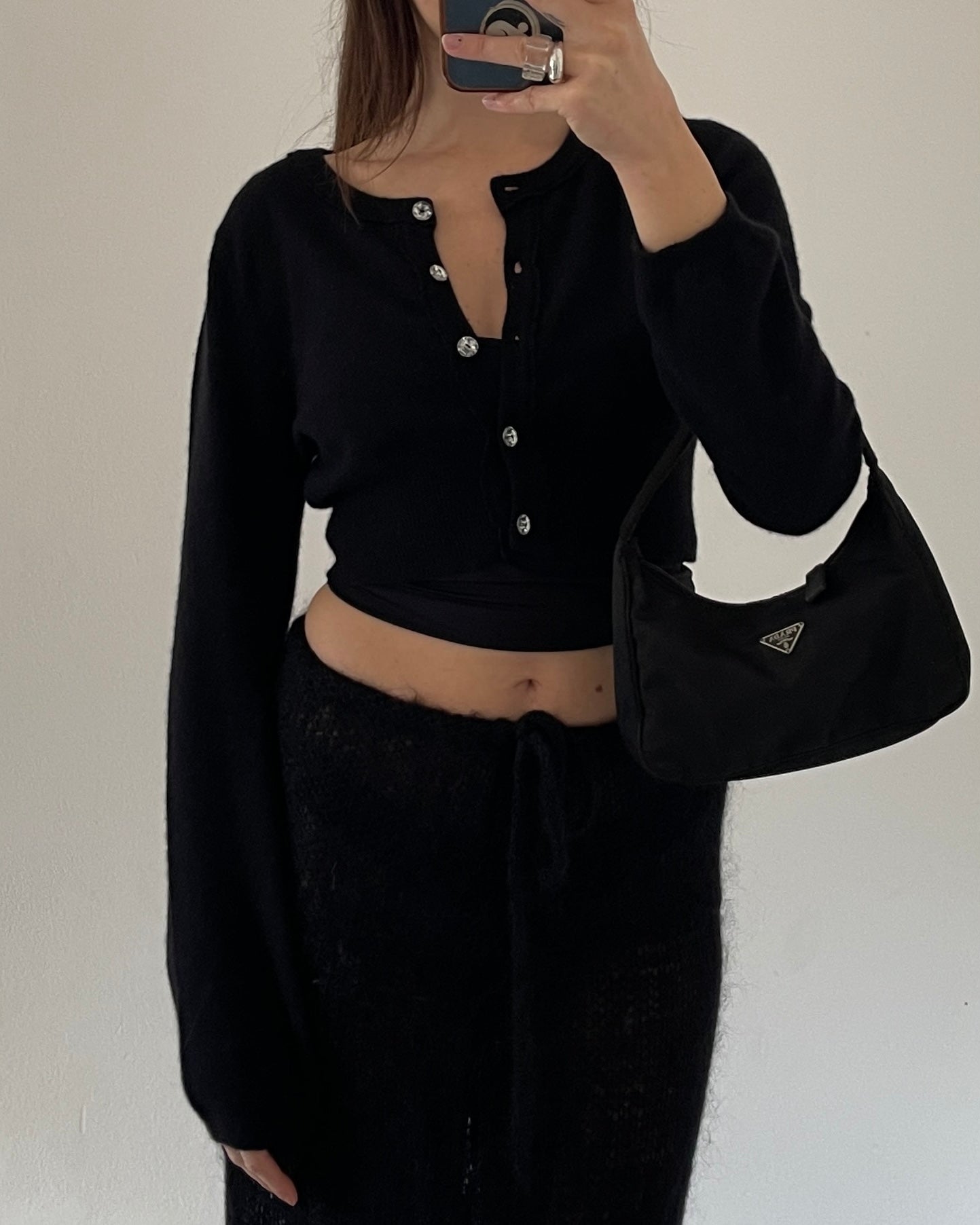 Angora wool mini cardigan