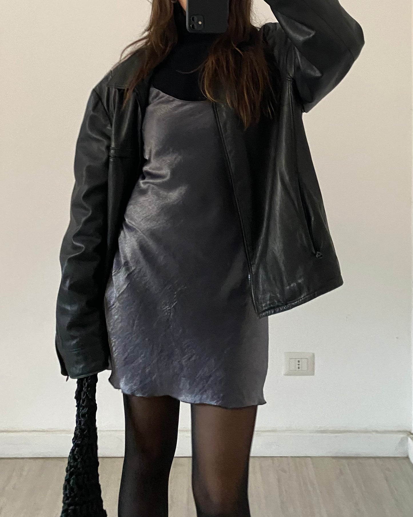 90s silver mini dress