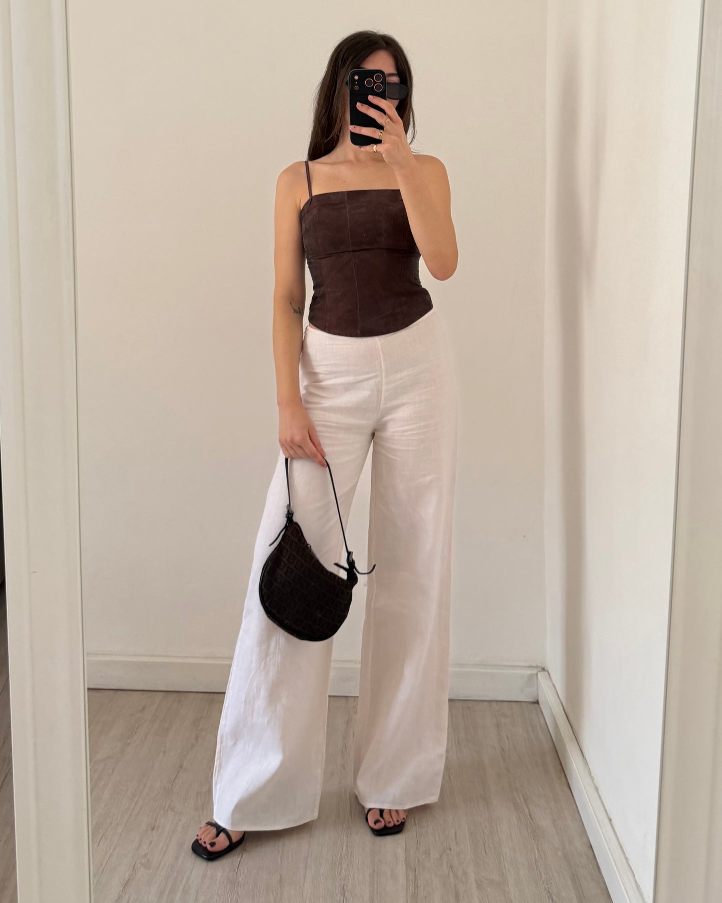 00s white linen trousers