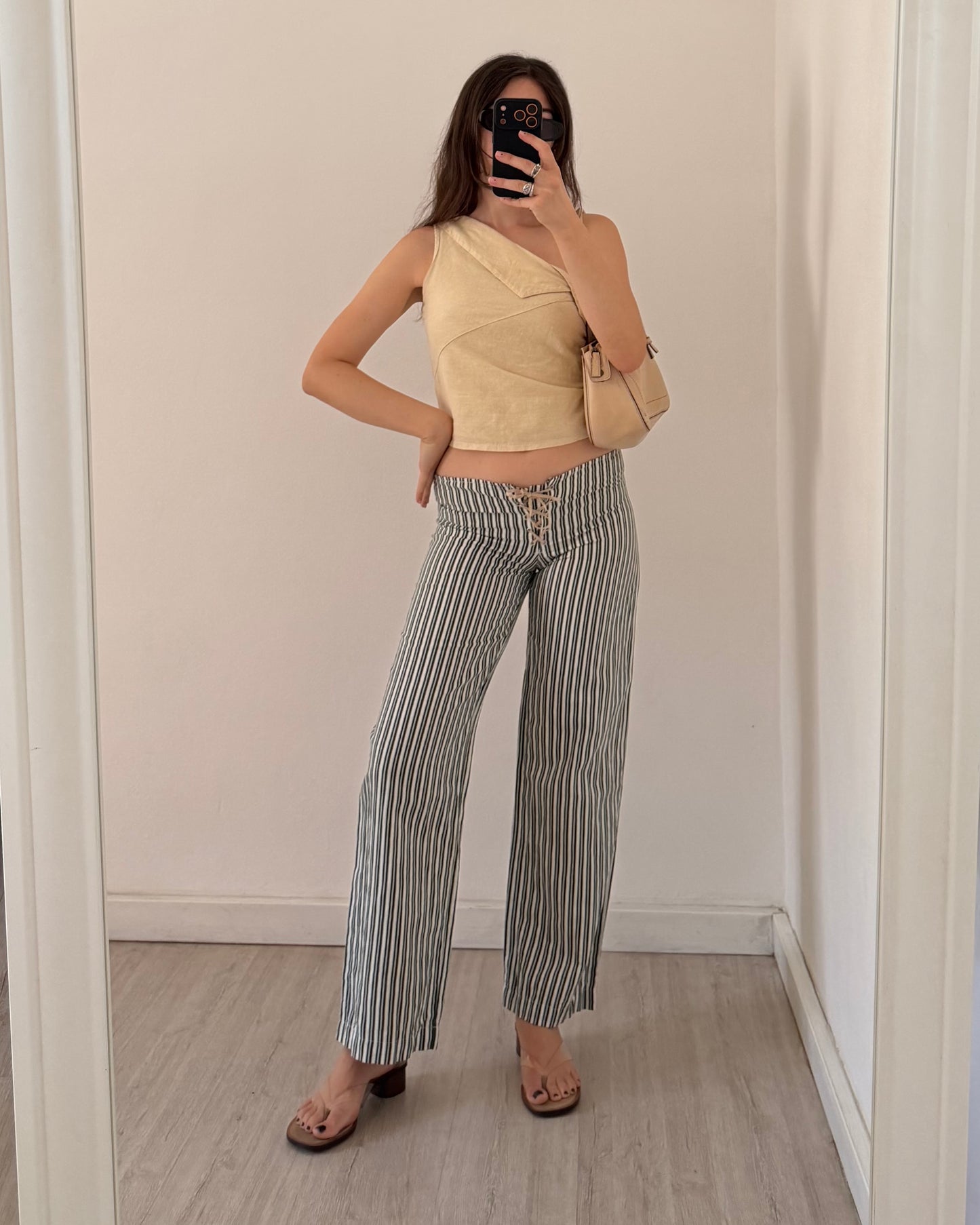 Linen striped trousers
