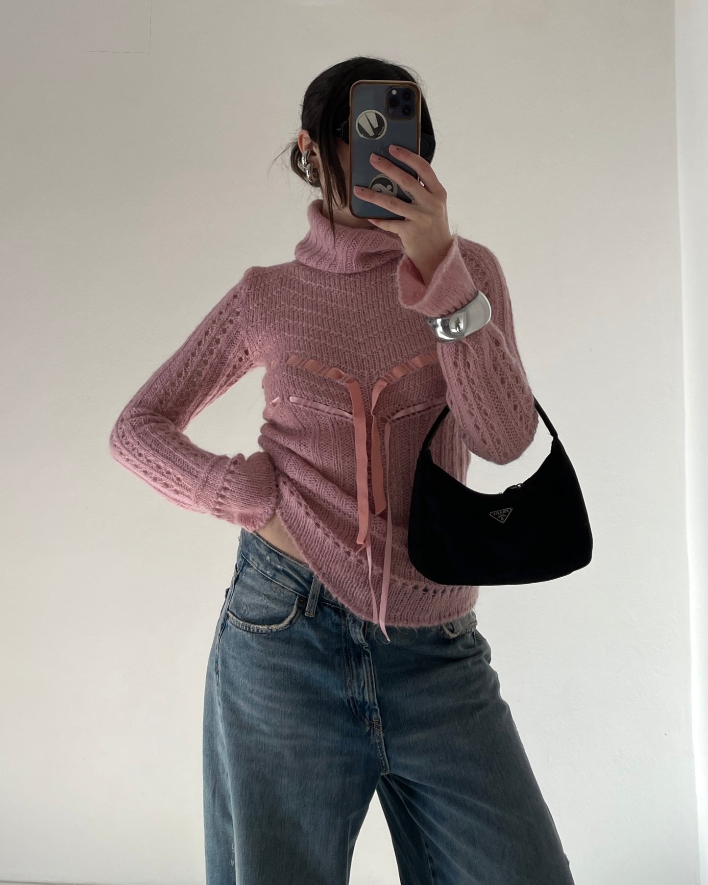 Baby pink mohair sweater