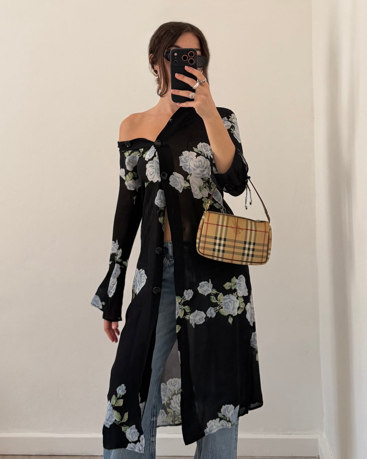 90s sheer cardigan dress