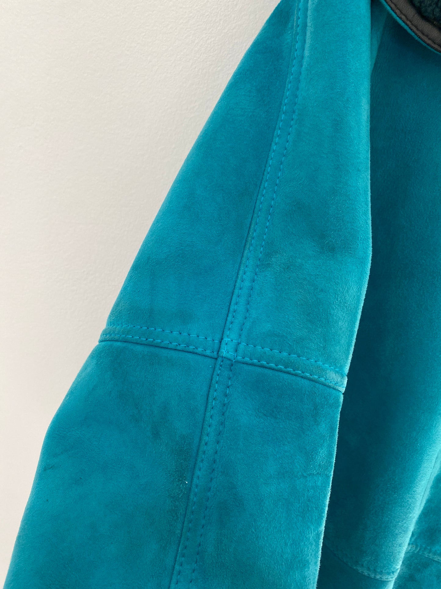 Teal shearling coat