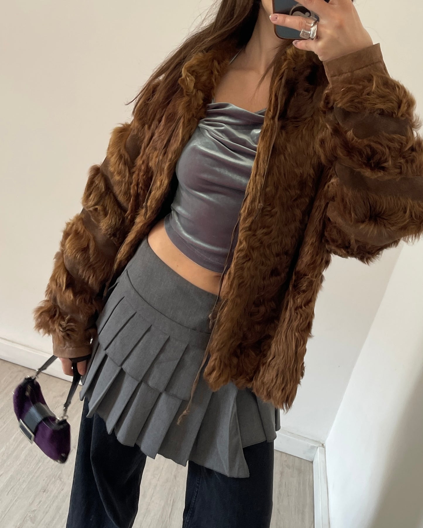 Iridescent velvet top