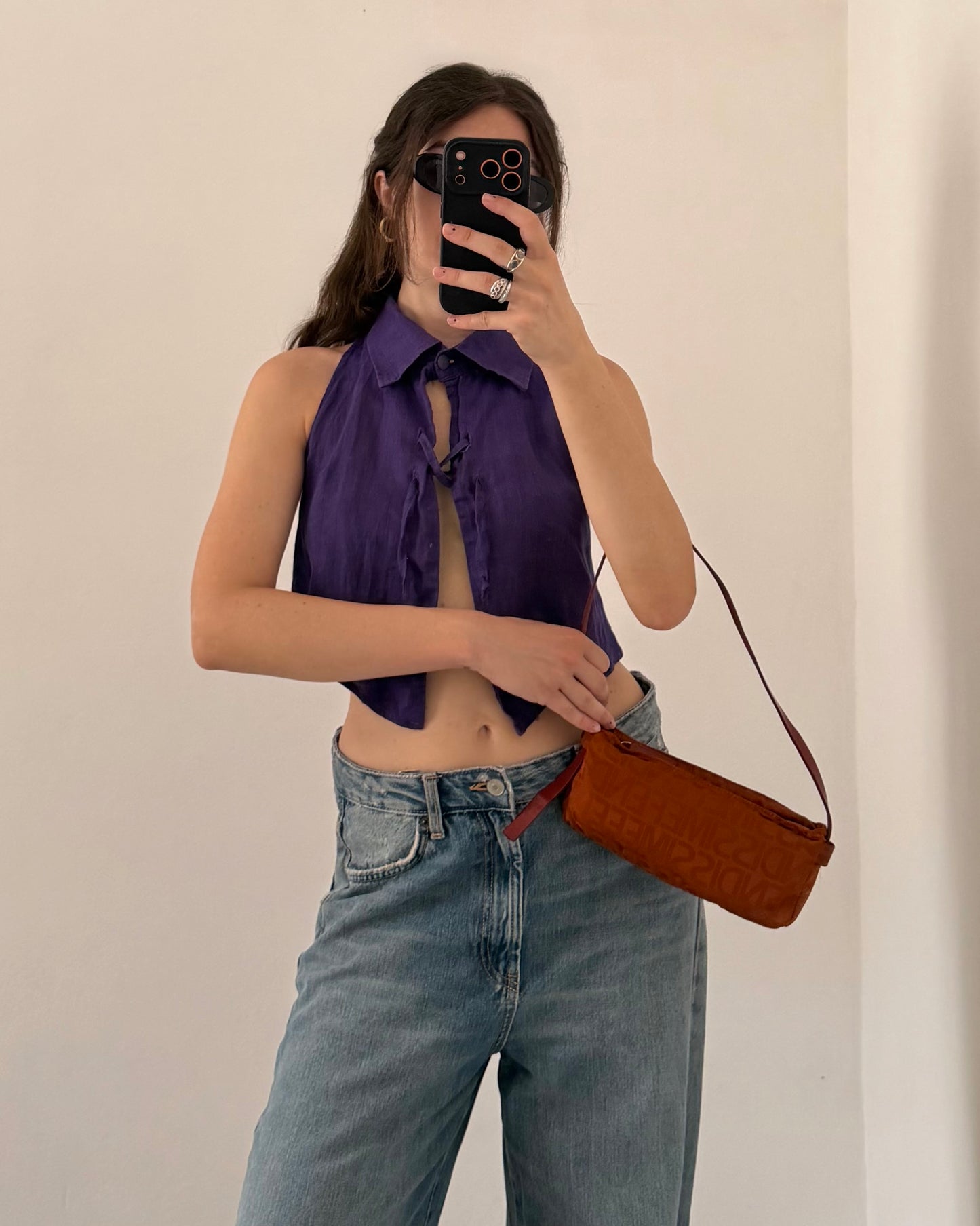 cut out linen top