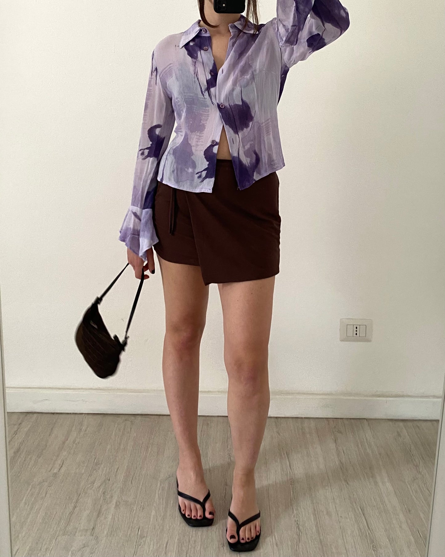 Sheer printed shirt