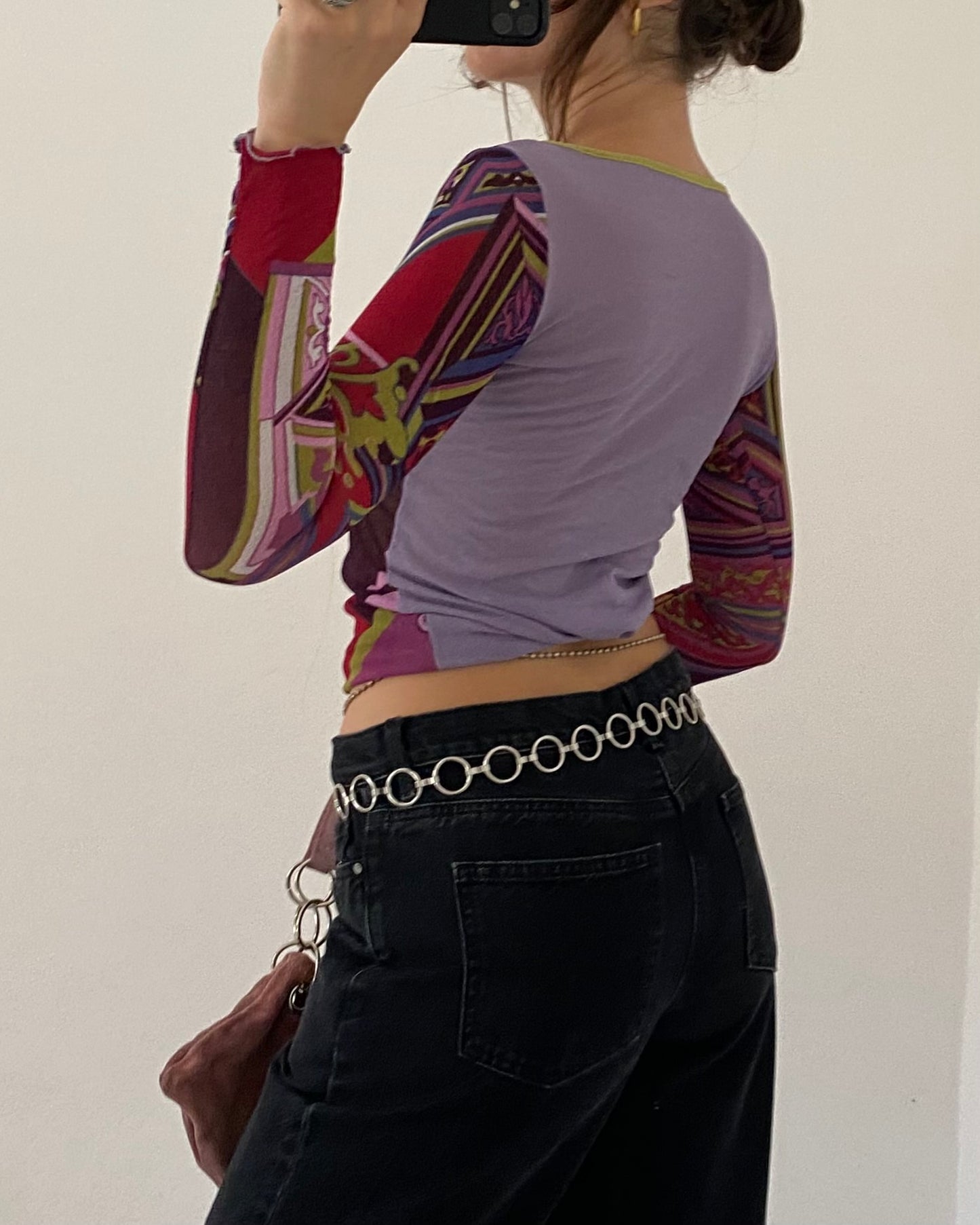 00s graphic print long sleeves top