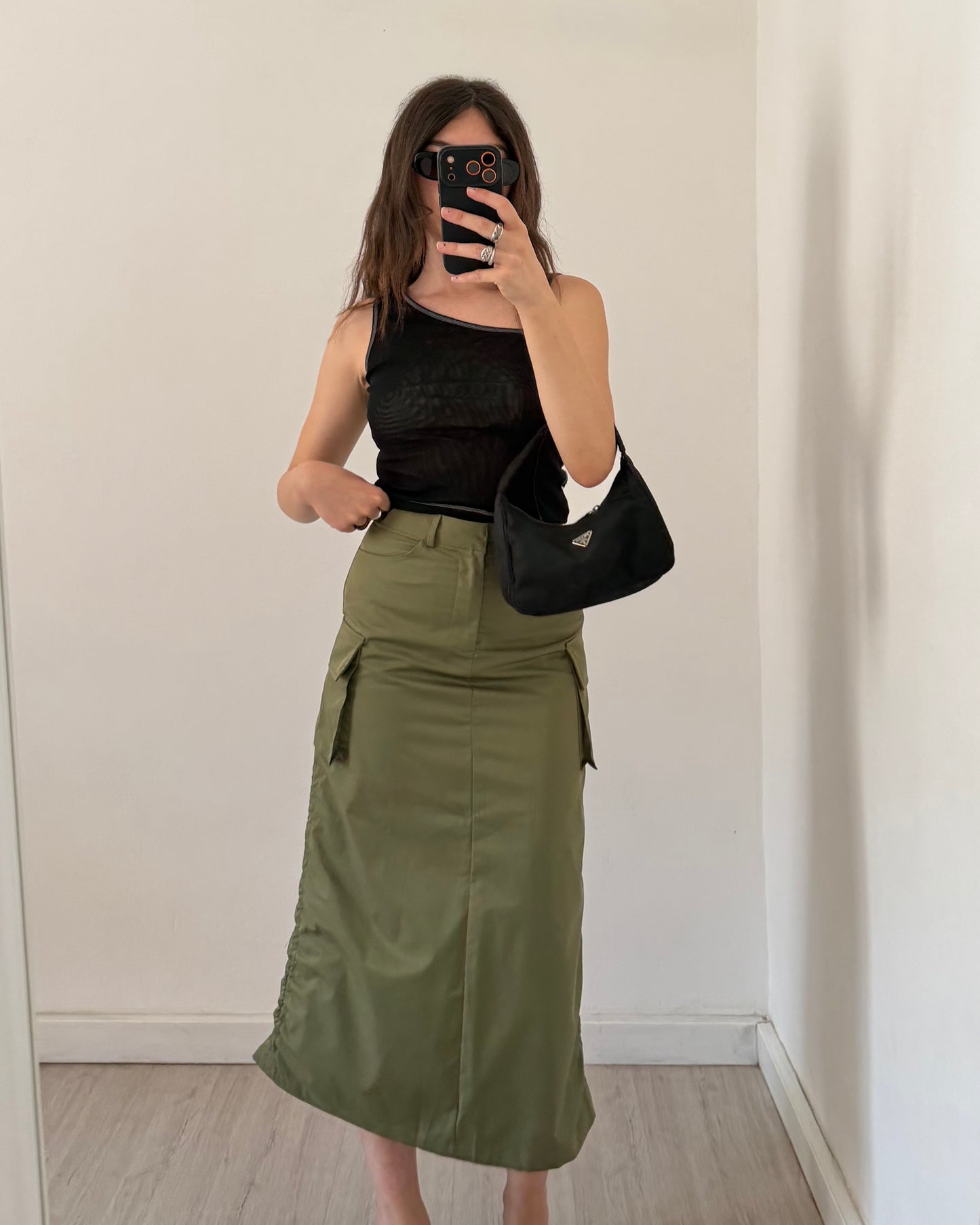 Cargo skirt with drawstrings