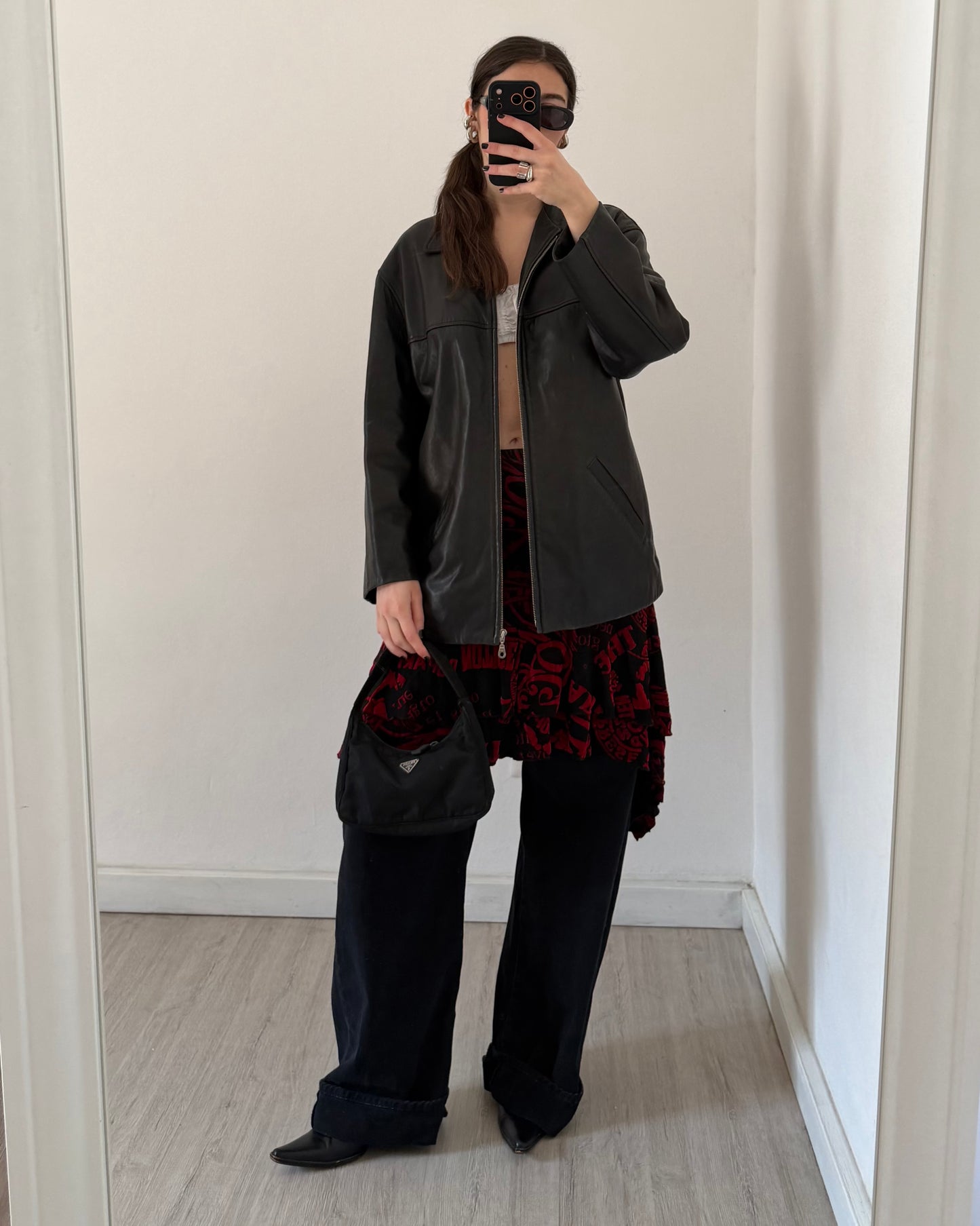 Graphic print midi skirt