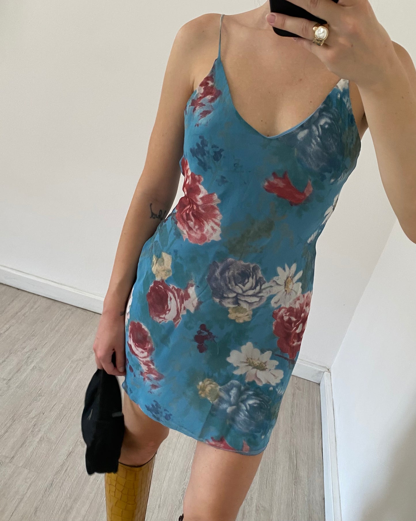 00s floral mini dress