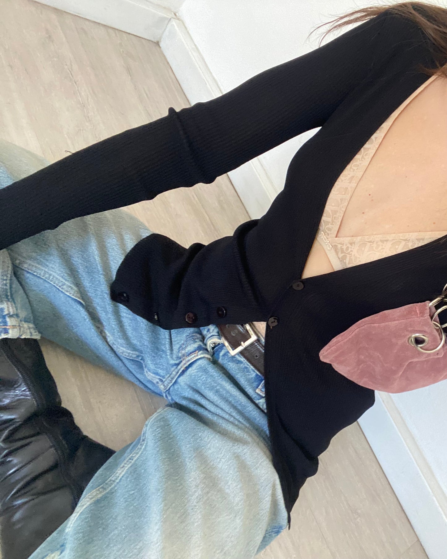 Ribbed semi-sheer cardigan