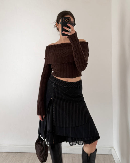 00s midi skirt with layers