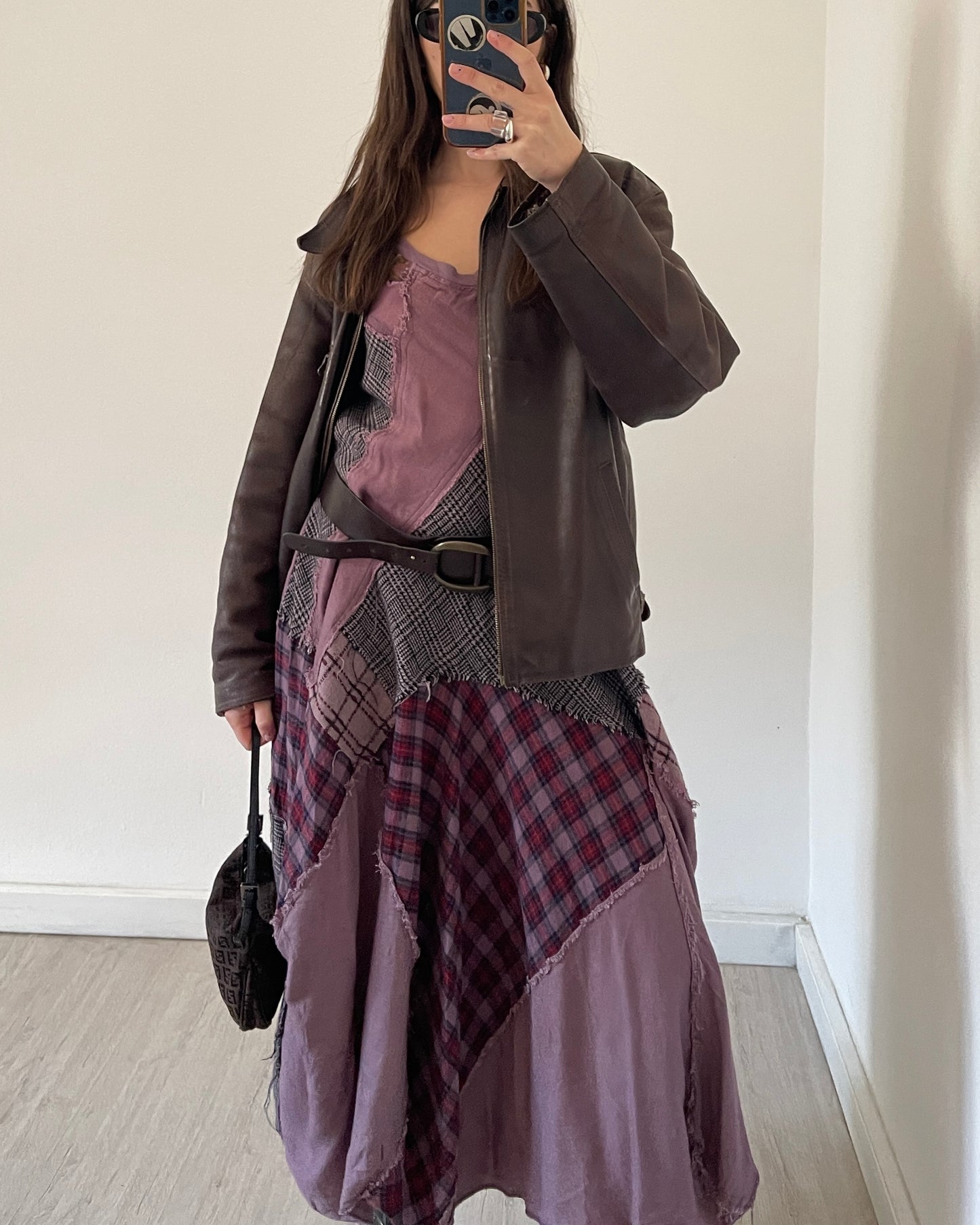 Patchwork asymmetric dress